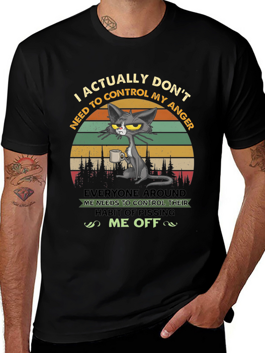 Sarcastic Cat T-Shirt: I Dont Need to Control My Anger