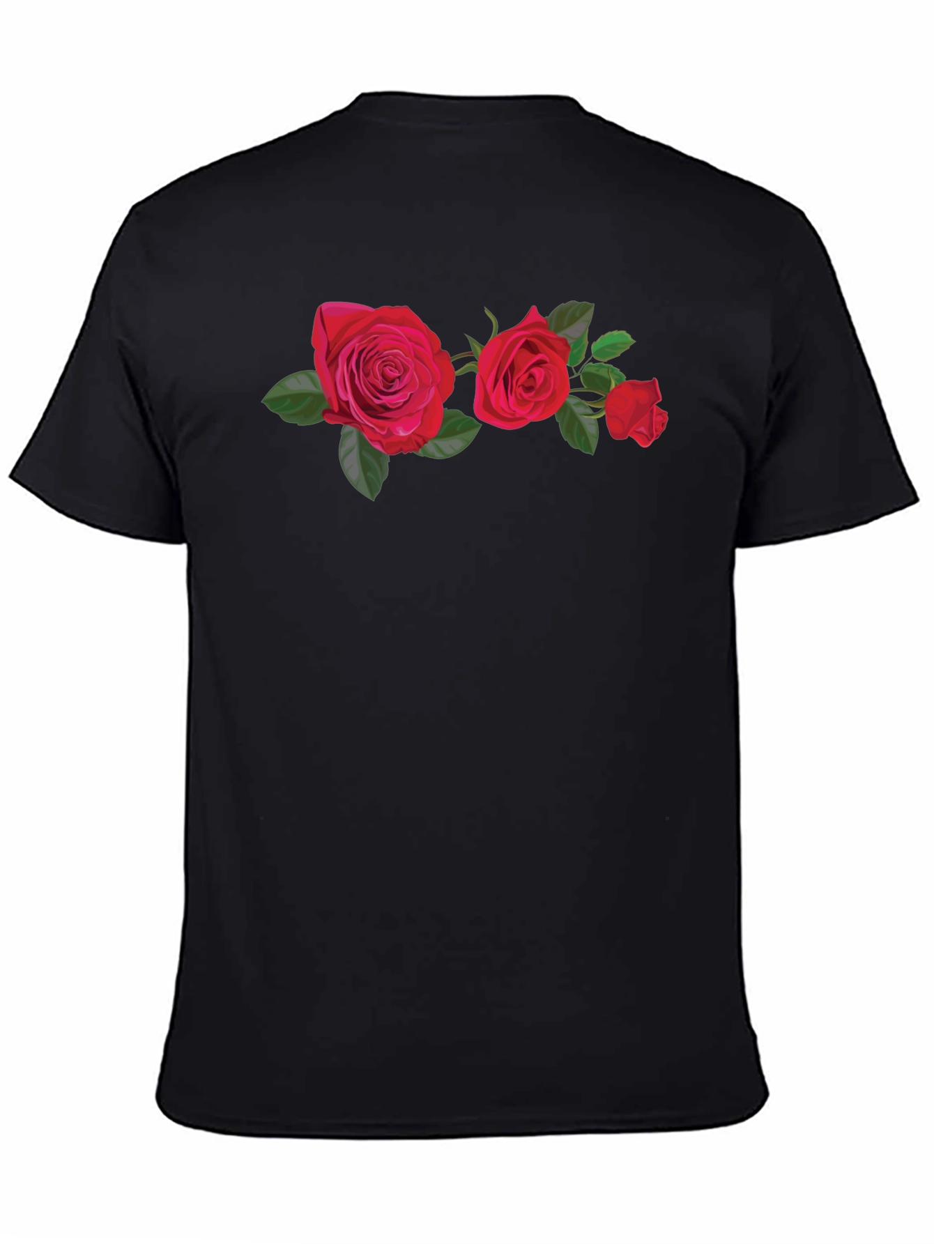 Floral Rose Graphic T-Shirt - Mens Black Tee