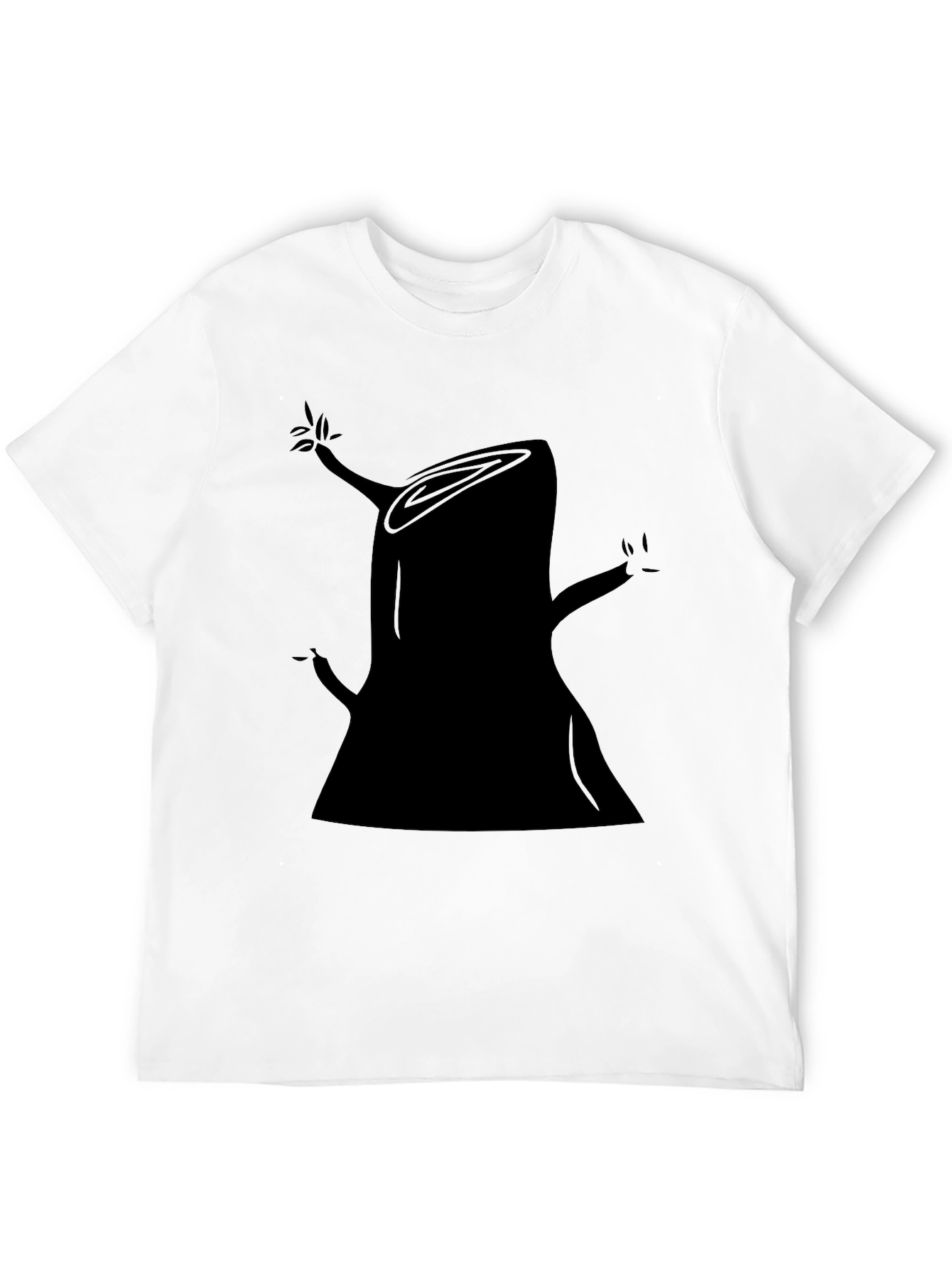 Abstract Tree Stump Graphic Tee - Black