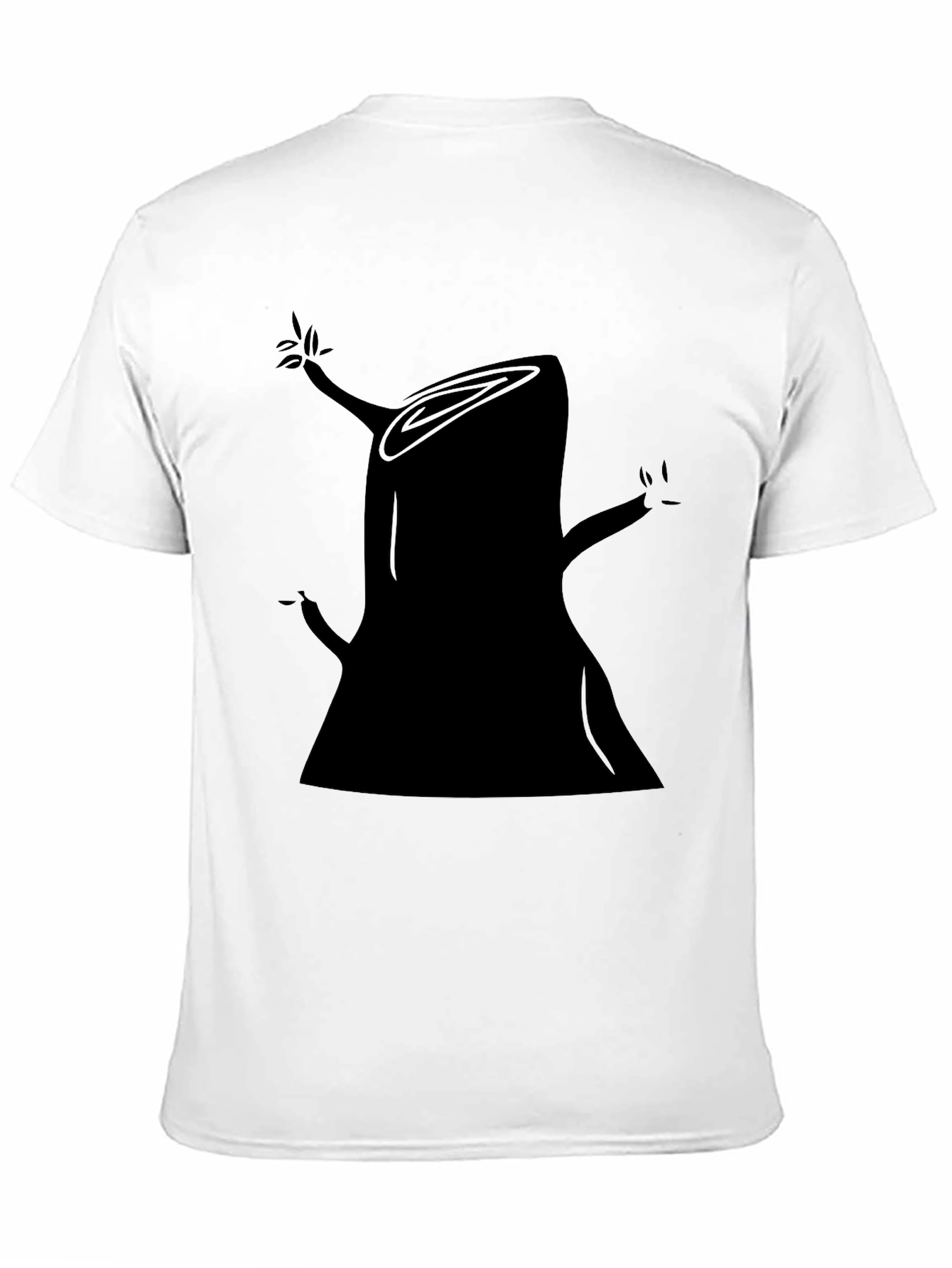 Abstract Tree Stump Graphic Tee - Black