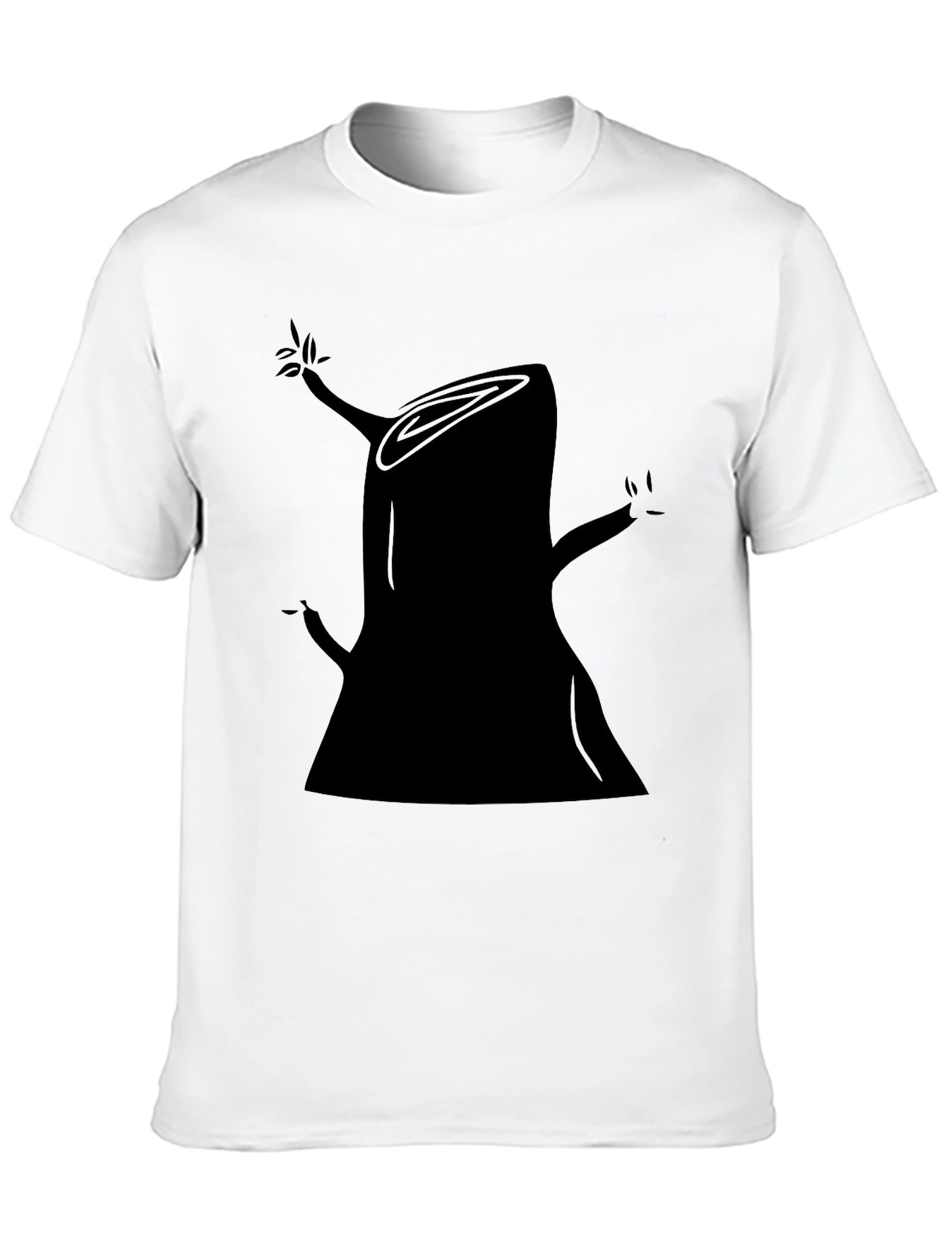Abstract Tree Stump Graphic Tee - Black