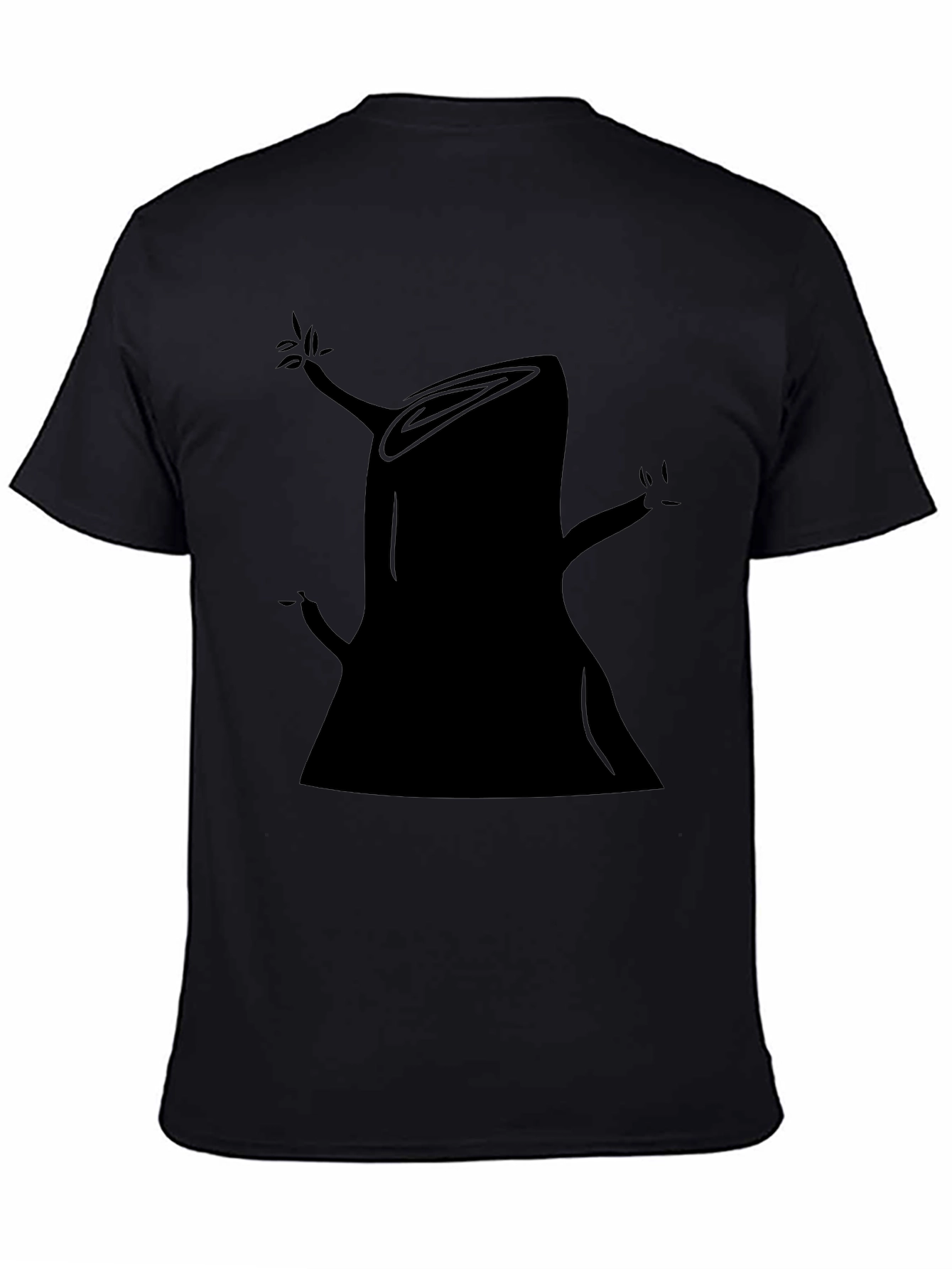 Abstract Tree Stump Graphic Tee - Black