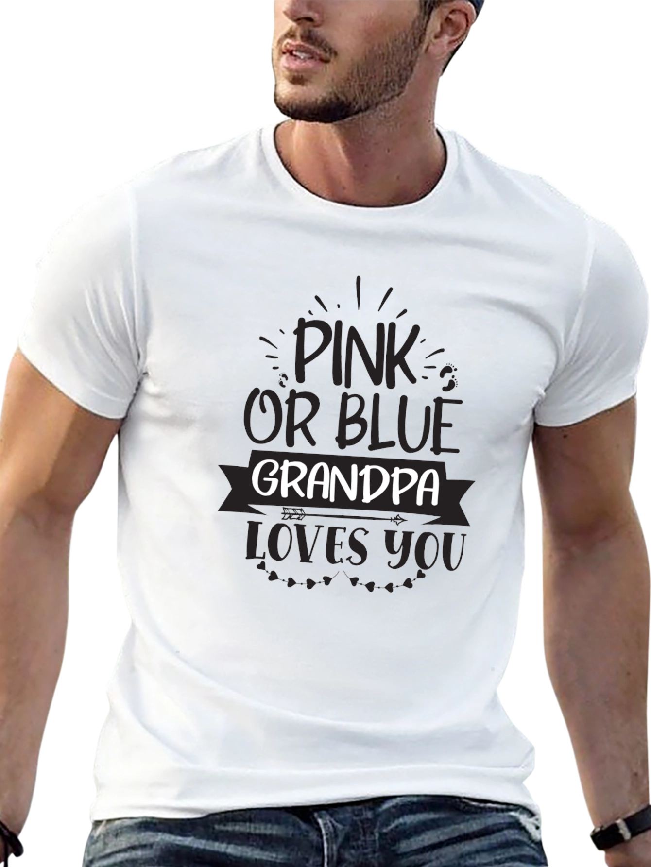 Pink or Blue Grandpa Loves You Unisex T-Shirt