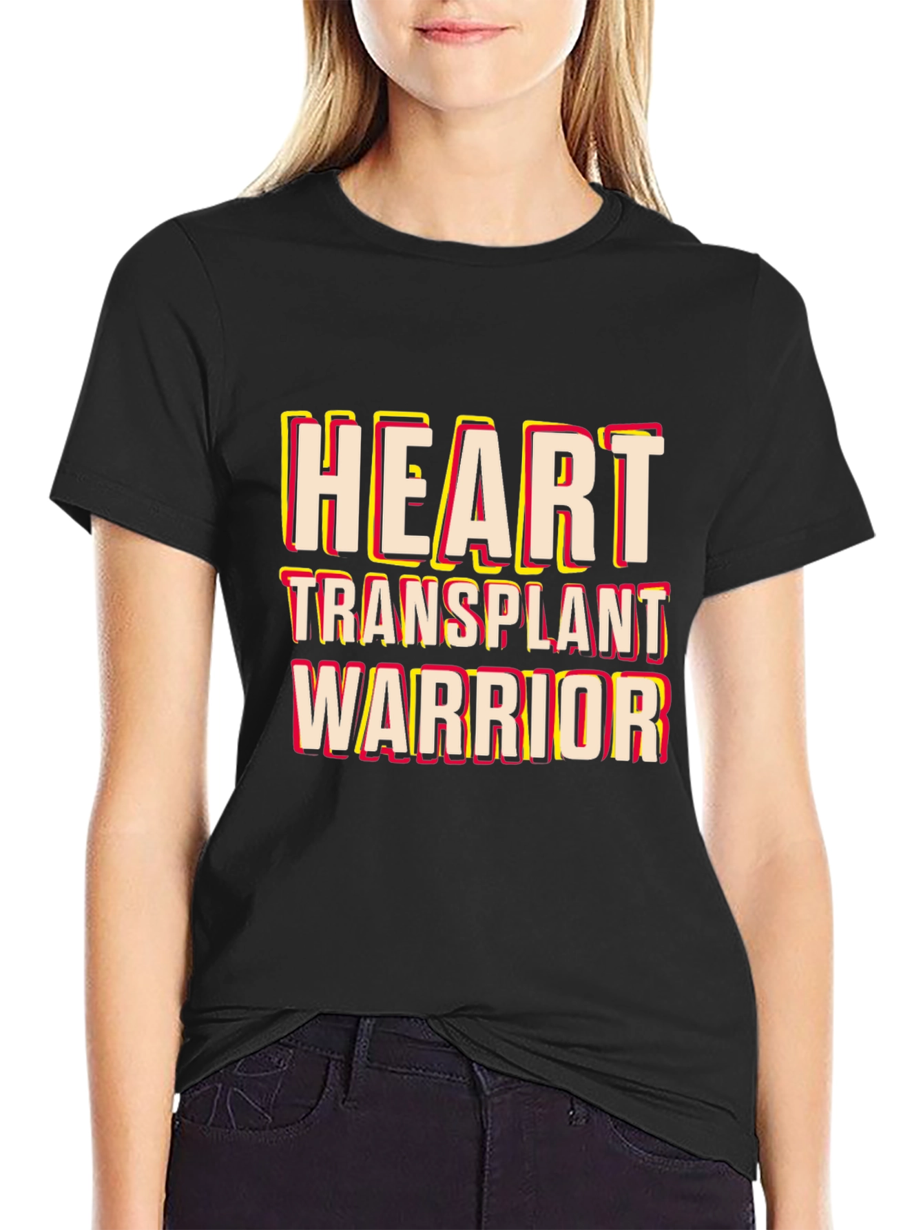 Heart Transplant Warrior Black T-Shirt