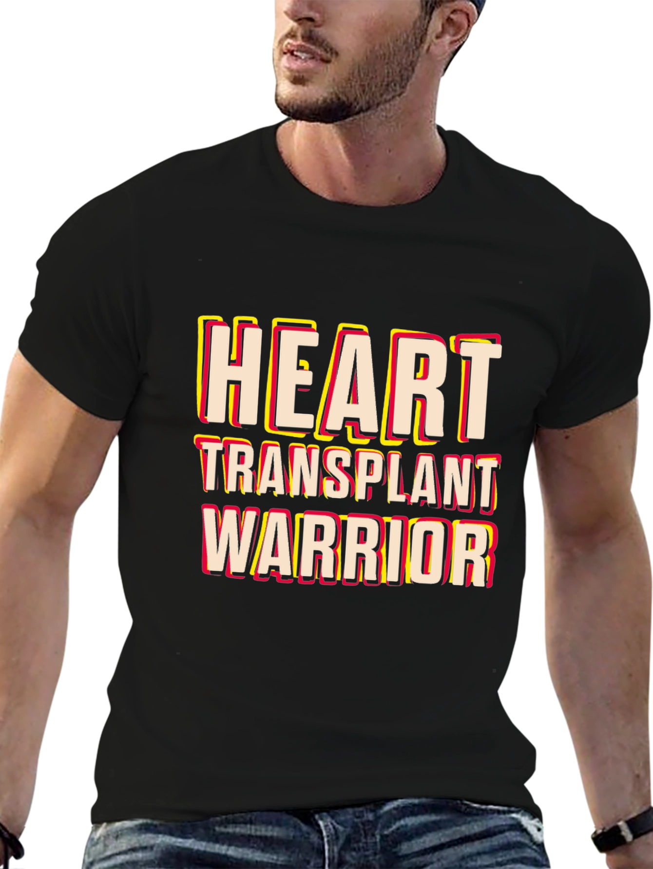 Heart Transplant Warrior Black T-Shirt