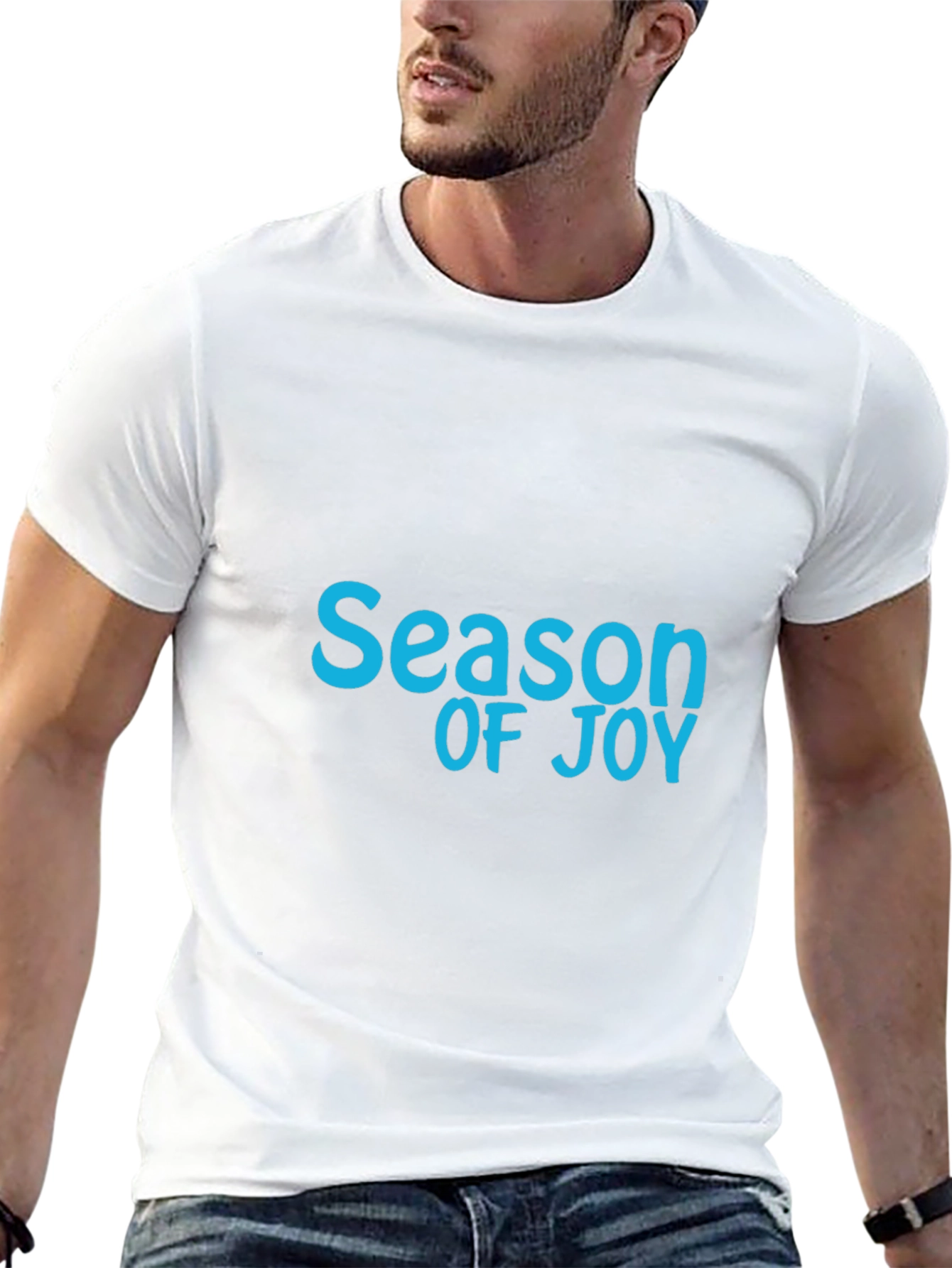 Season of Joy Graphic Tee - Soft Black Cotton