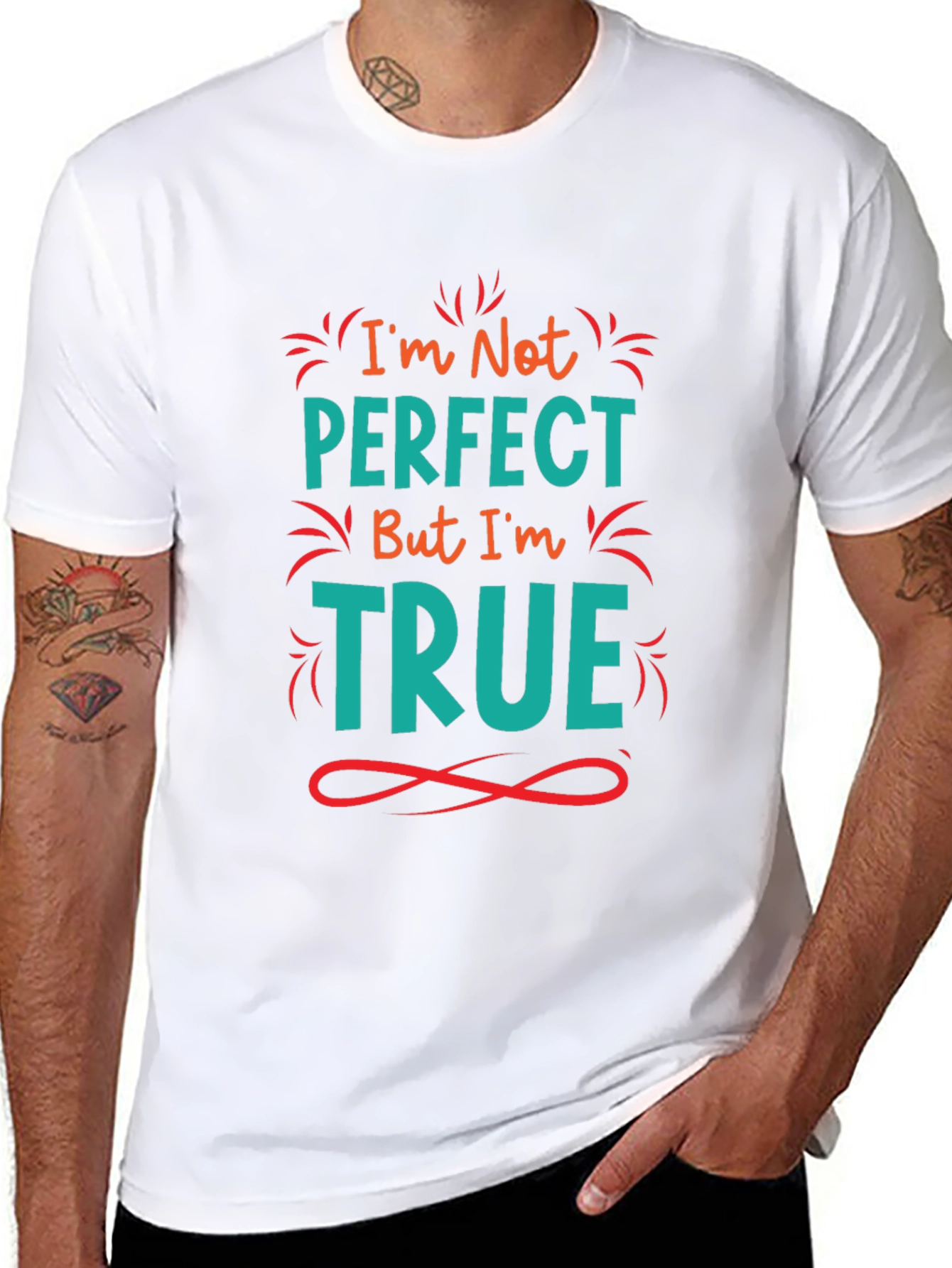 Im Not Perfect But Im True Black Graphic Tee