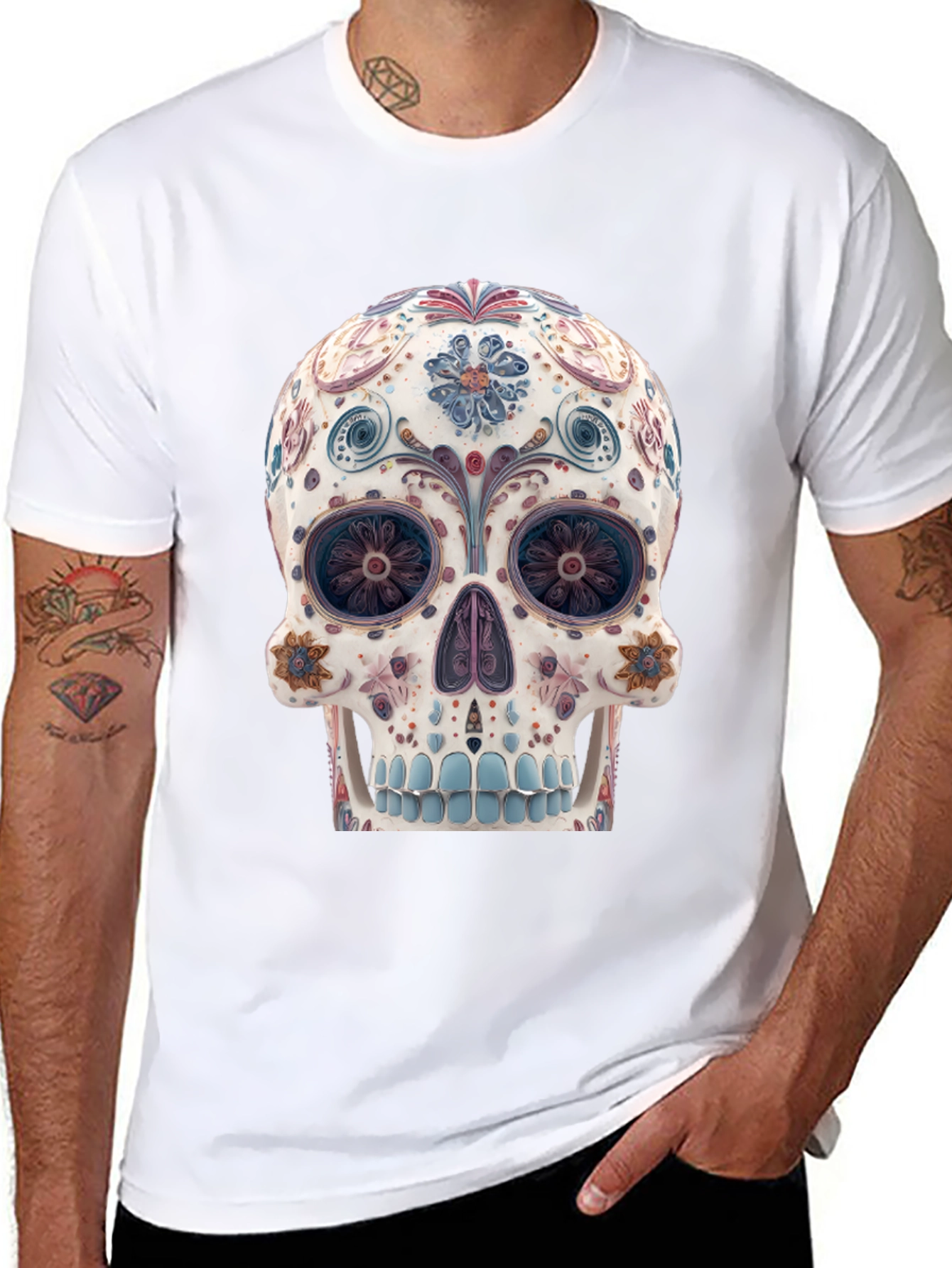 Floral Sugar Skull Graphic Tee