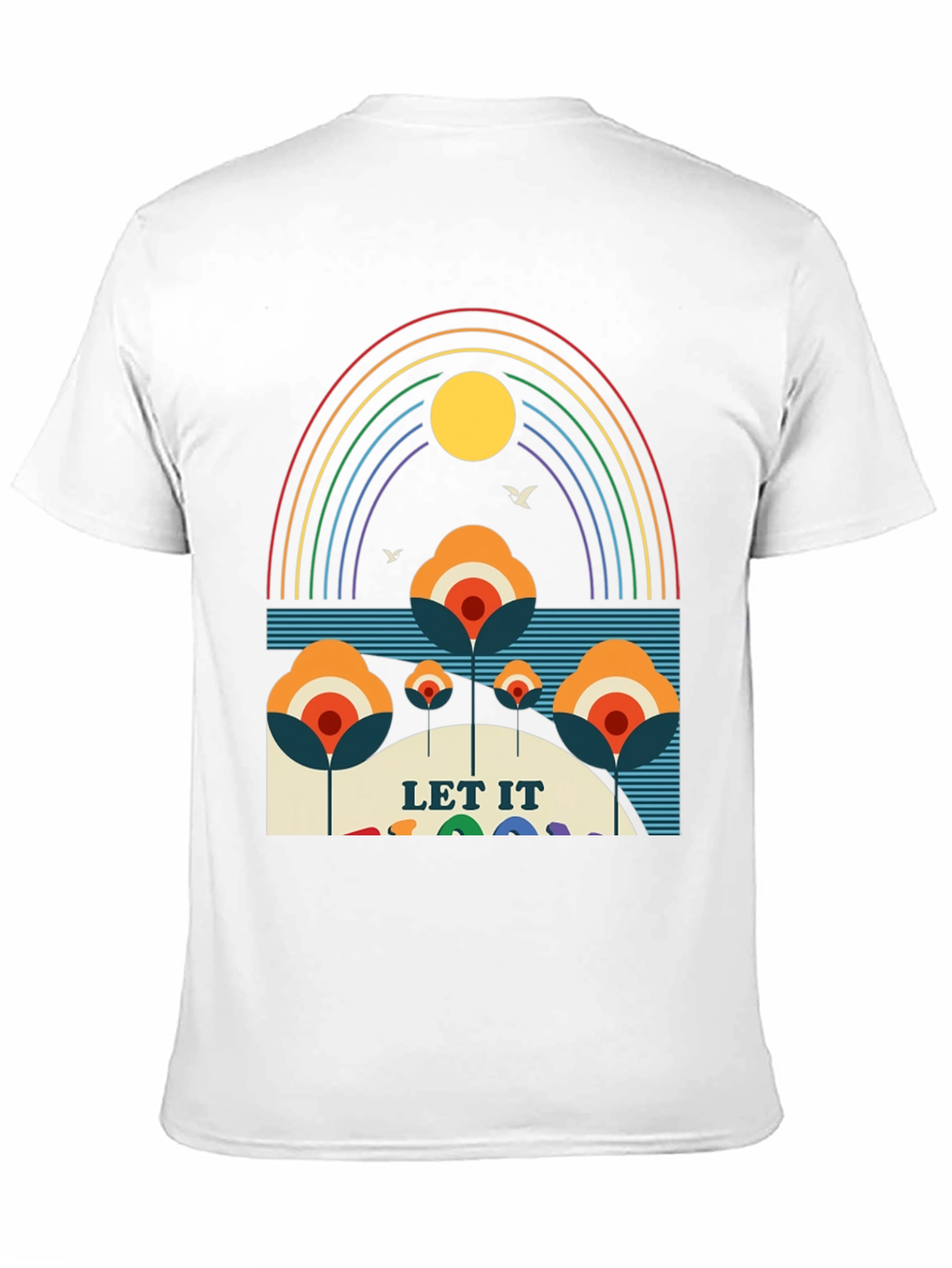Retro Let It Be Rainbow Graphic Tee
