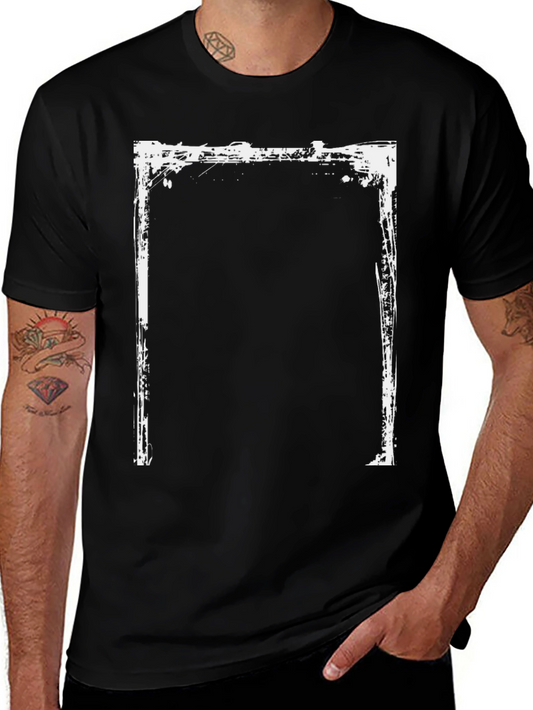Grunge Frame Graphic Tee - Black Casual Shirt