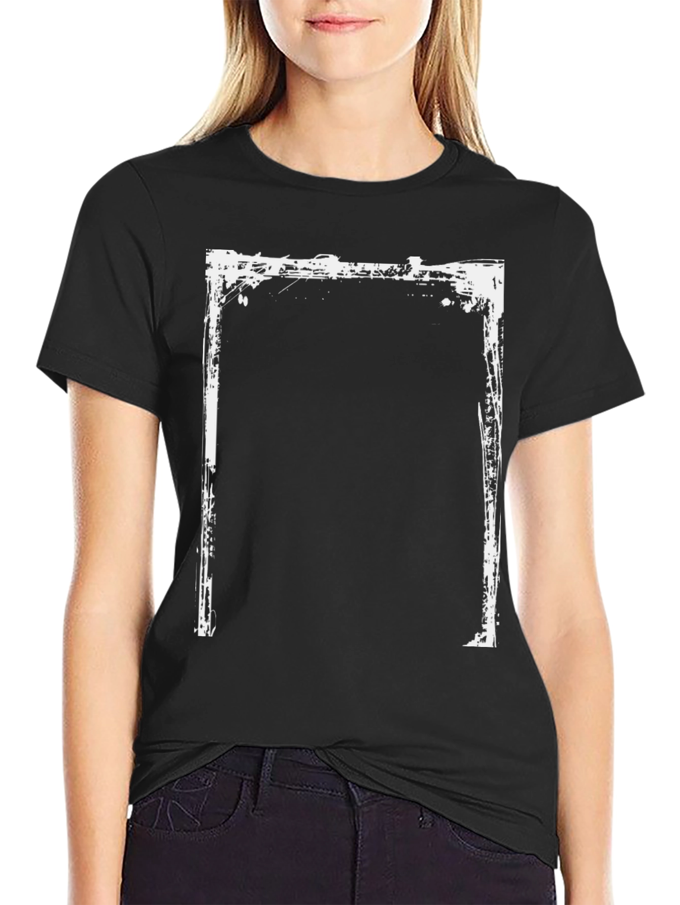 Grunge Frame Graphic Tee - Black Casual Shirt