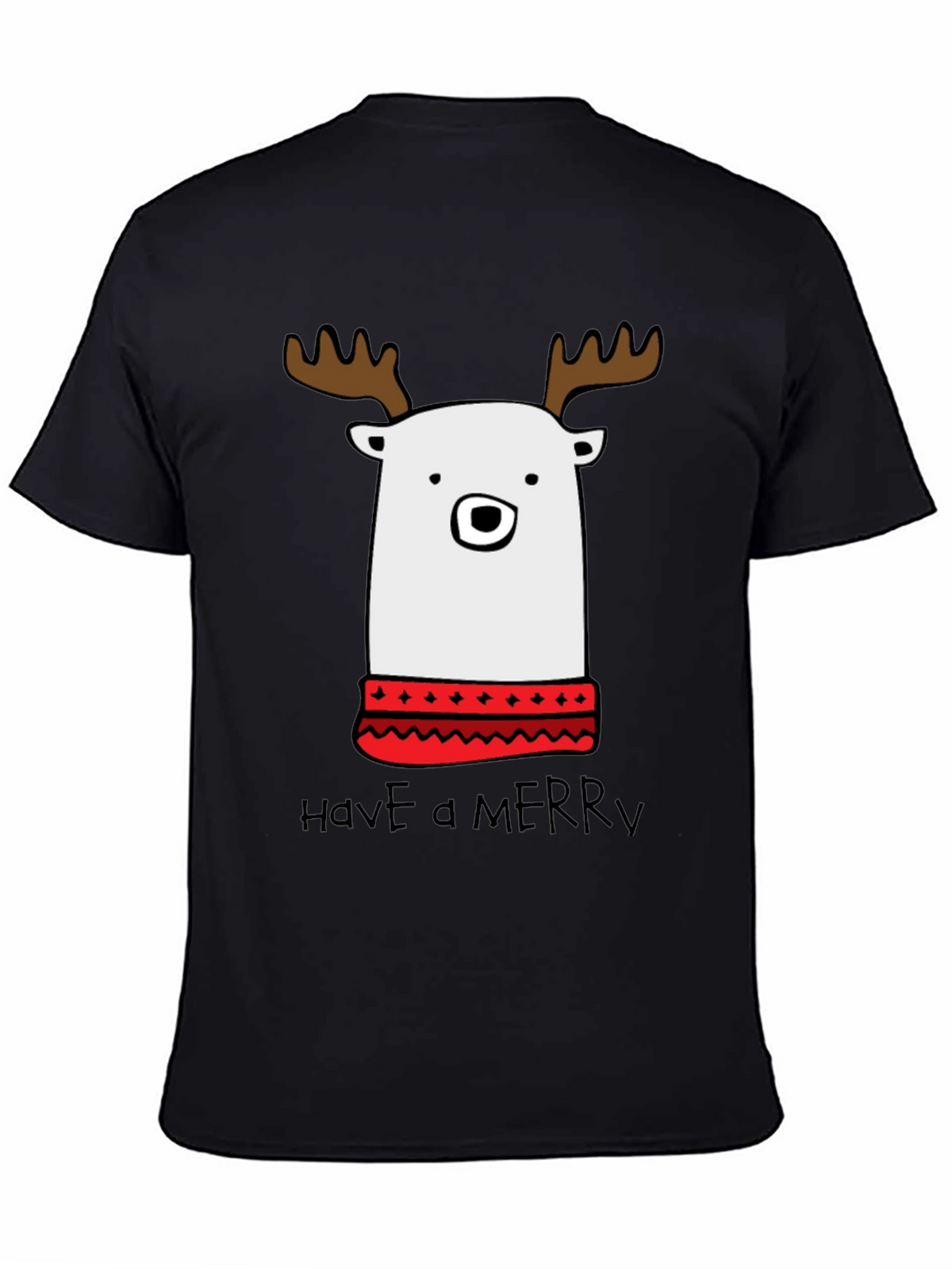 Festive Reindeer Bear T-Shirt - Merry Christmas Holiday Tee