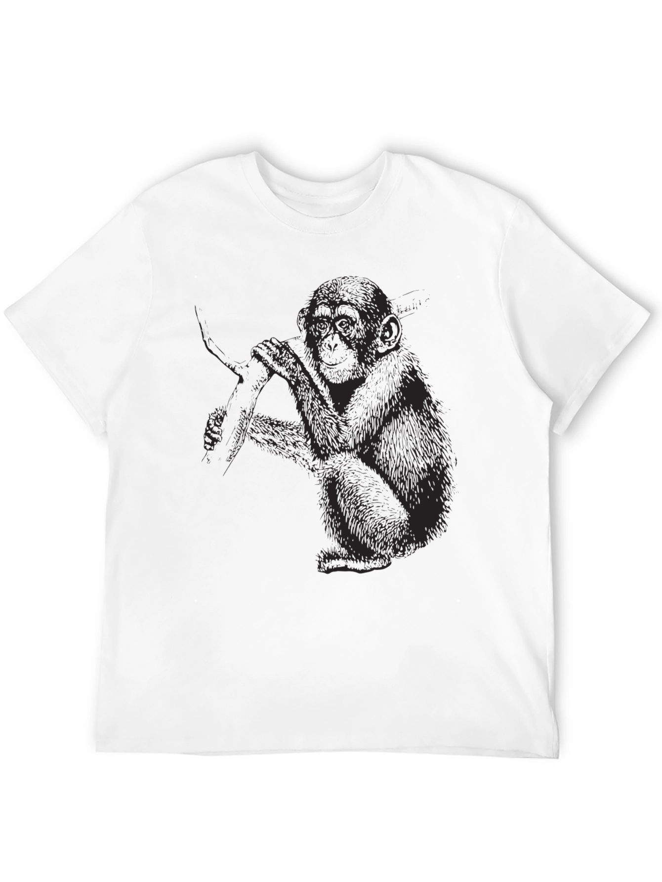 Monkey Graphic Print Black T-Shirt