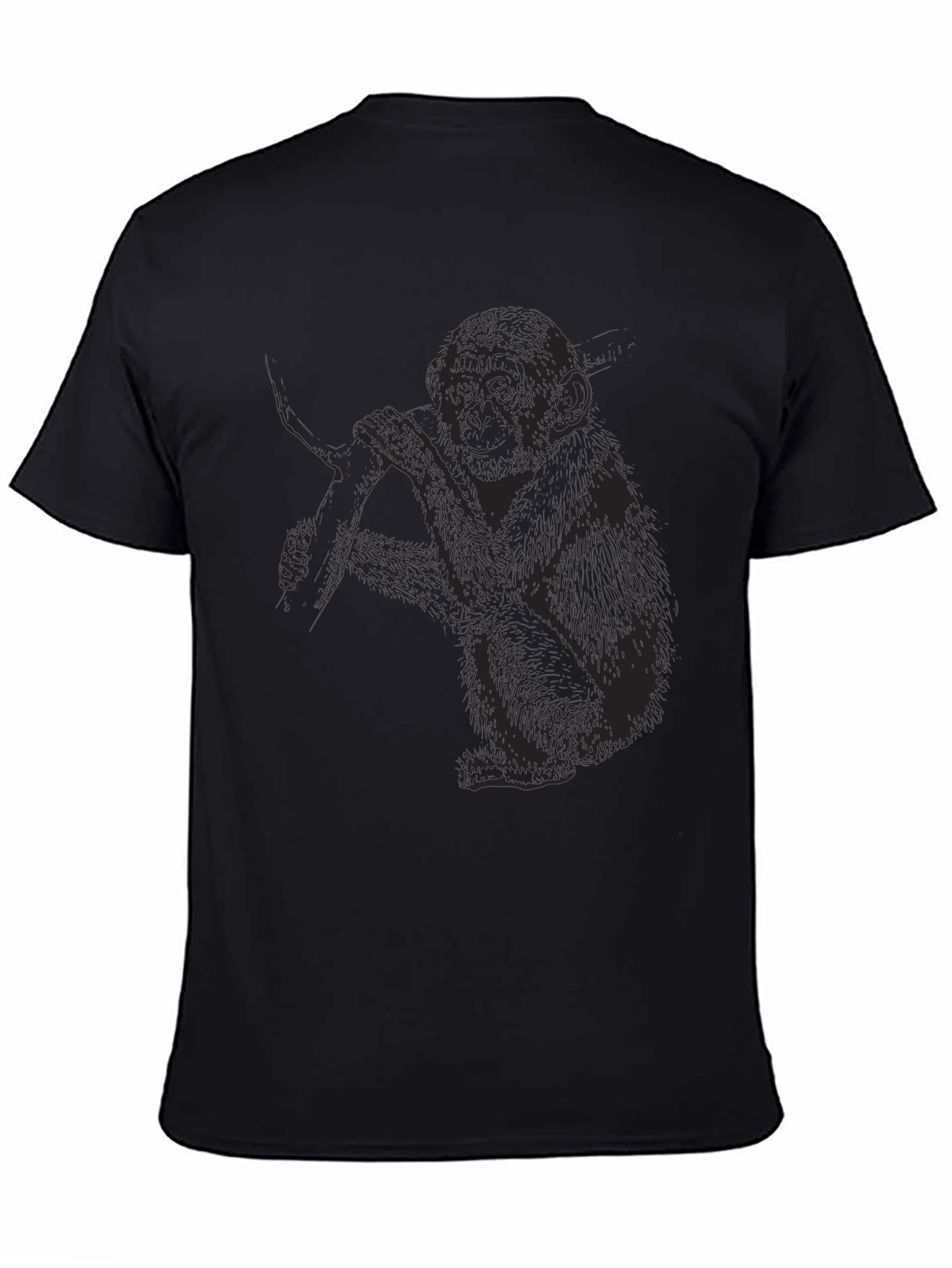 Monkey Graphic Print Black T-Shirt