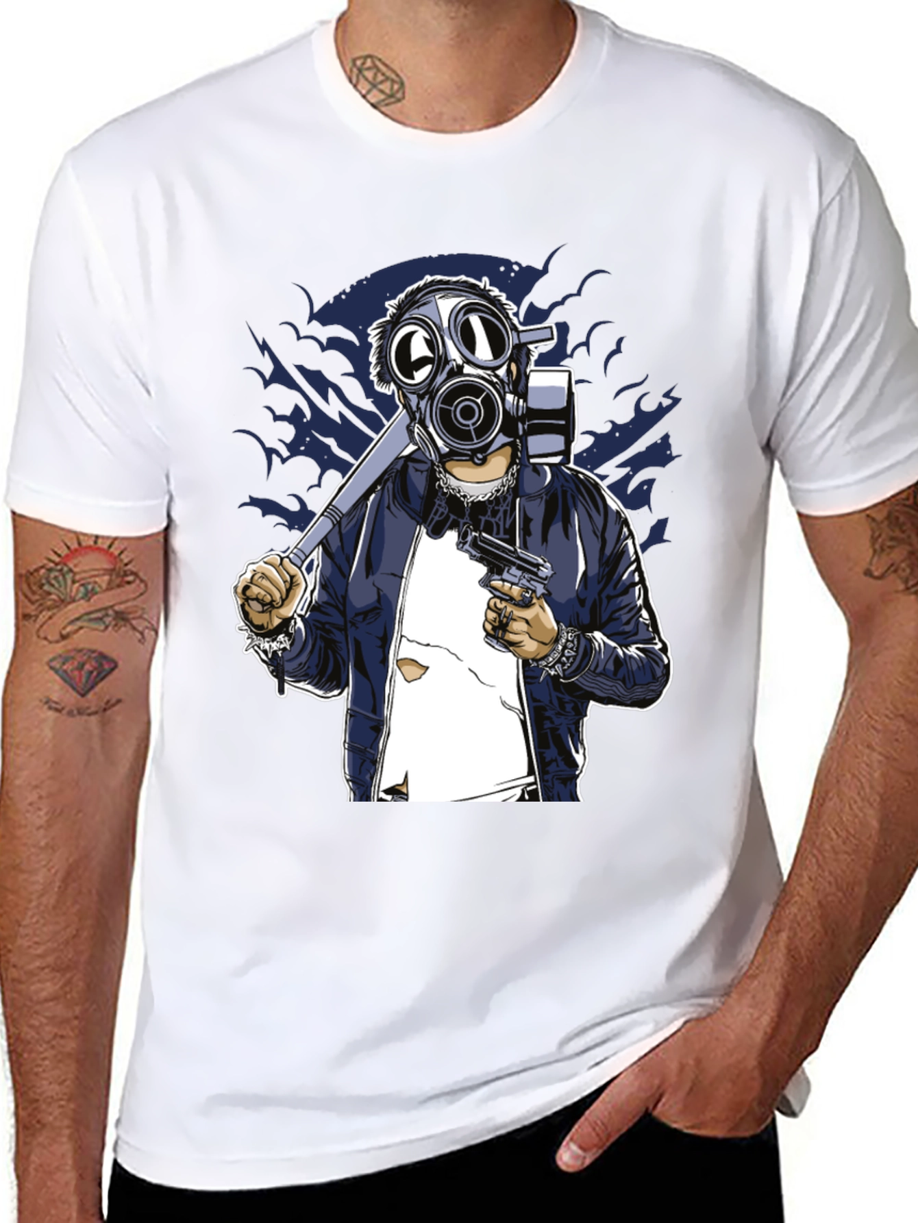 Gas Mask Graphic T-Shirt - Edgy Streetwear Tee
