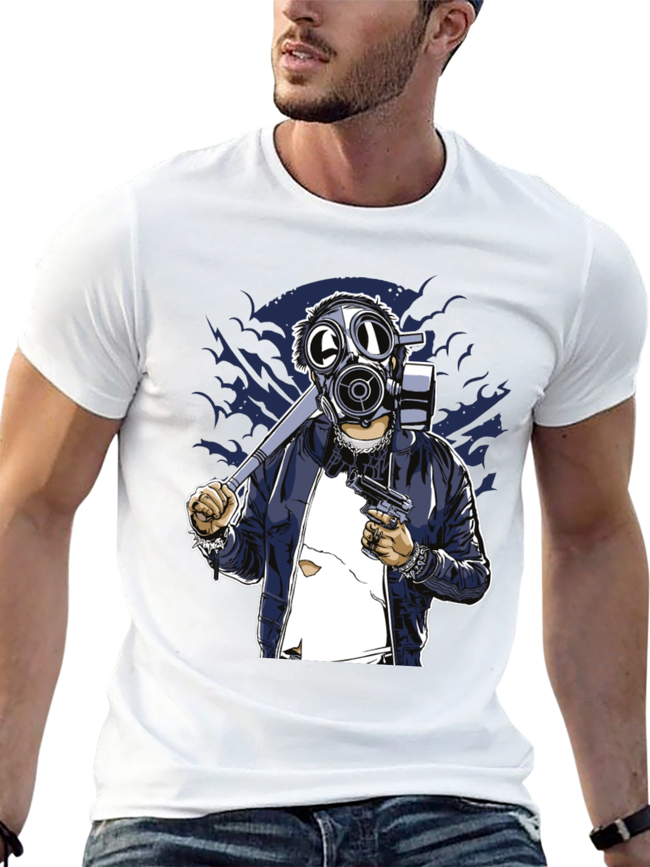 Gas Mask Graphic T-Shirt - Edgy Streetwear Tee