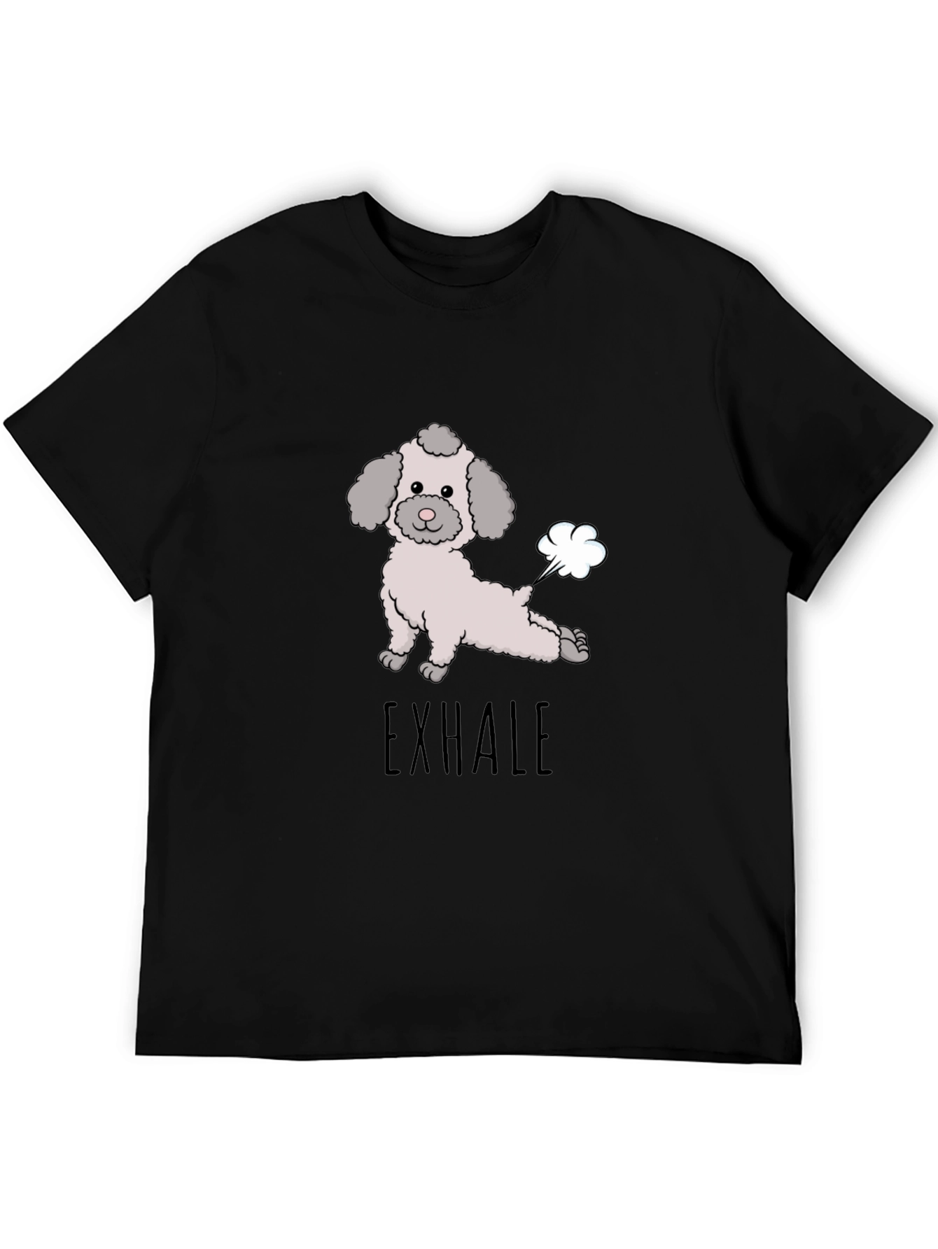 Exhale Dog Yoga Funny Graphic Tee