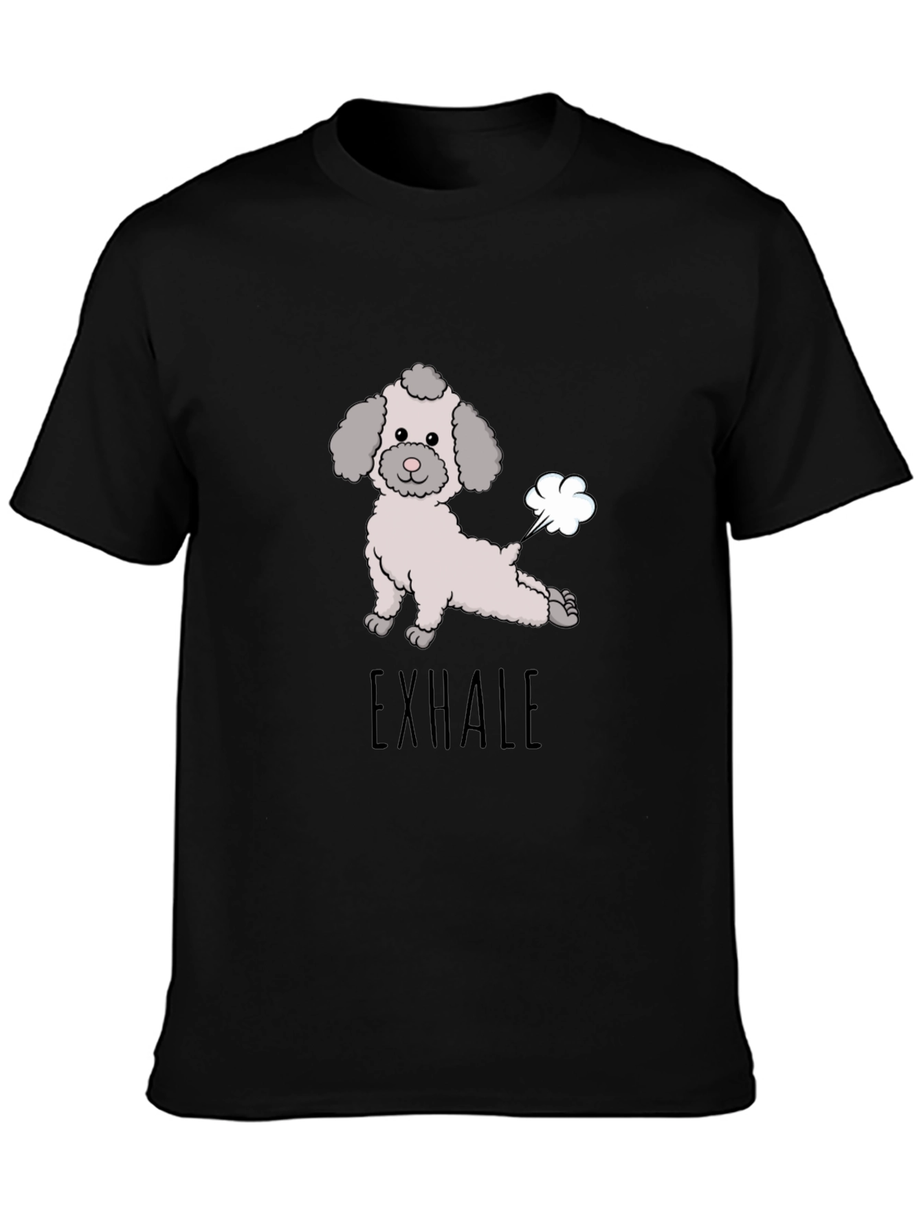 Exhale Dog Yoga Funny Graphic Tee