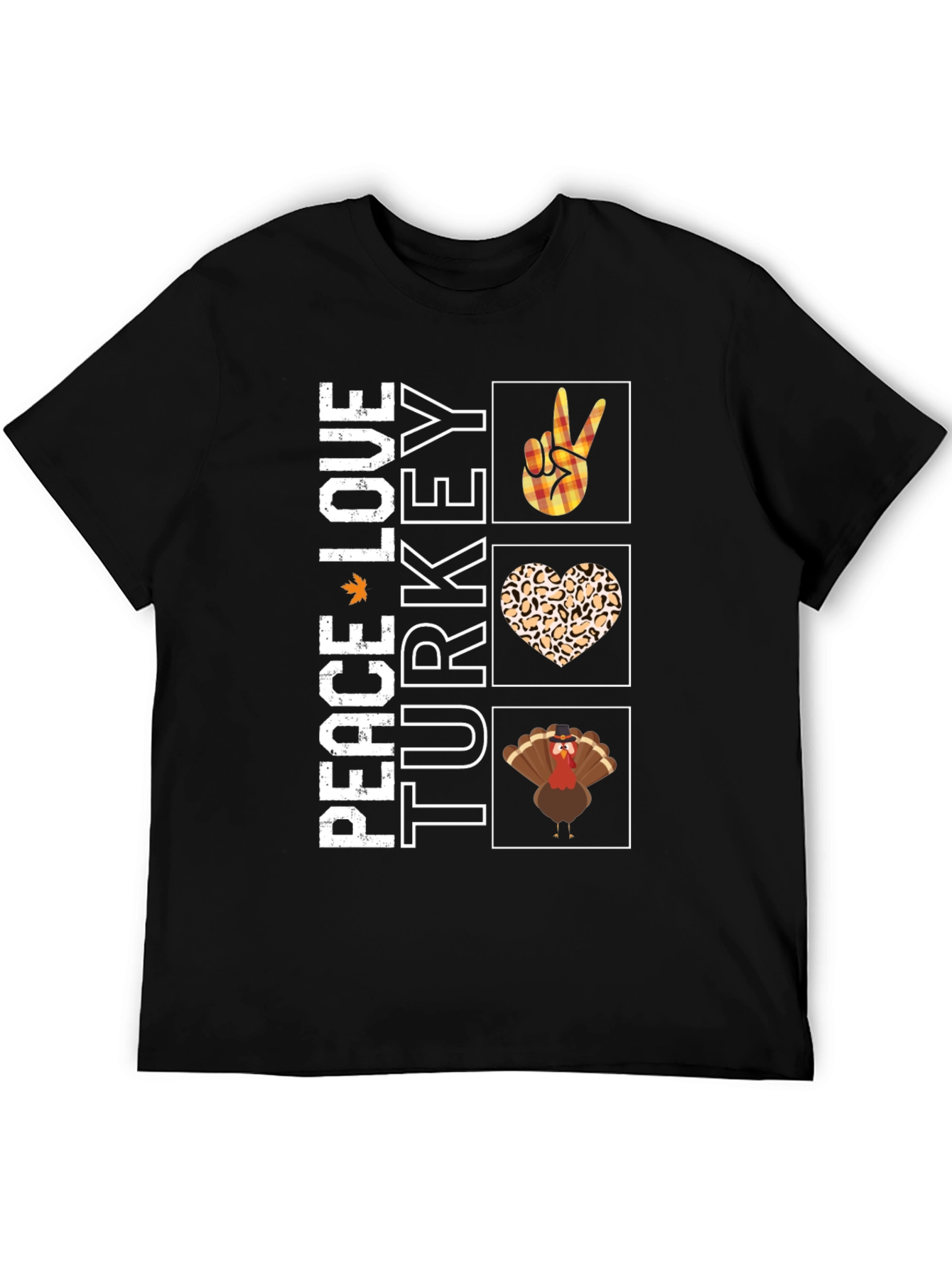 Peace Love Turkey T-Shirt Funny Thanksgiving Tee