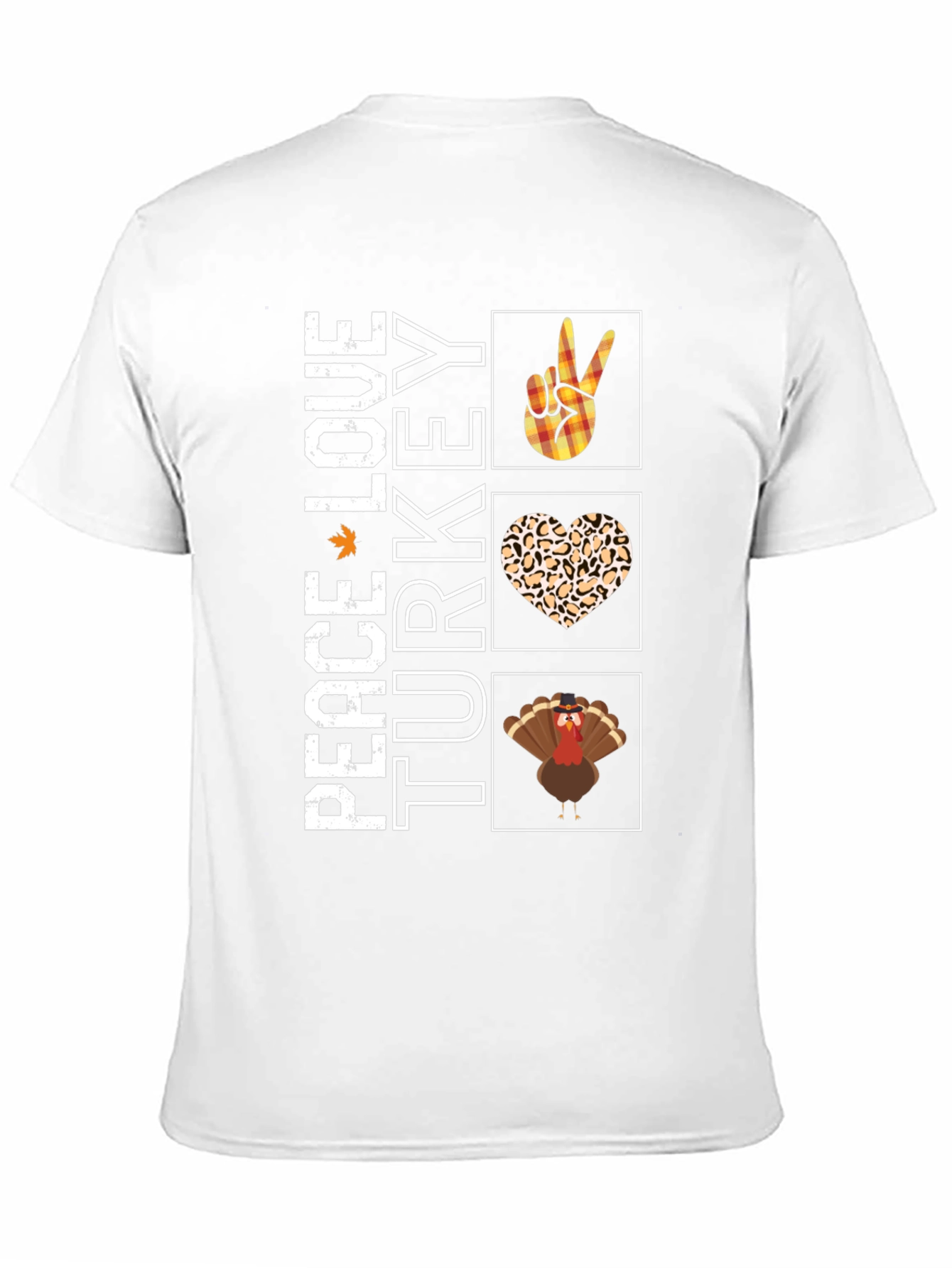 Peace Love Turkey T-Shirt Funny Thanksgiving Tee
