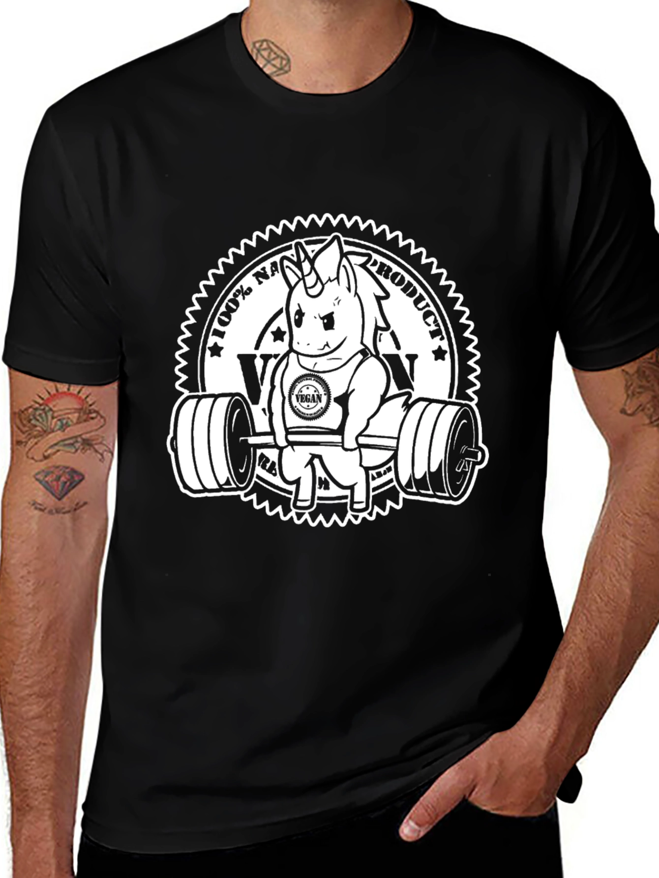 Vegan Unicorn Gym T-Shirt - Black