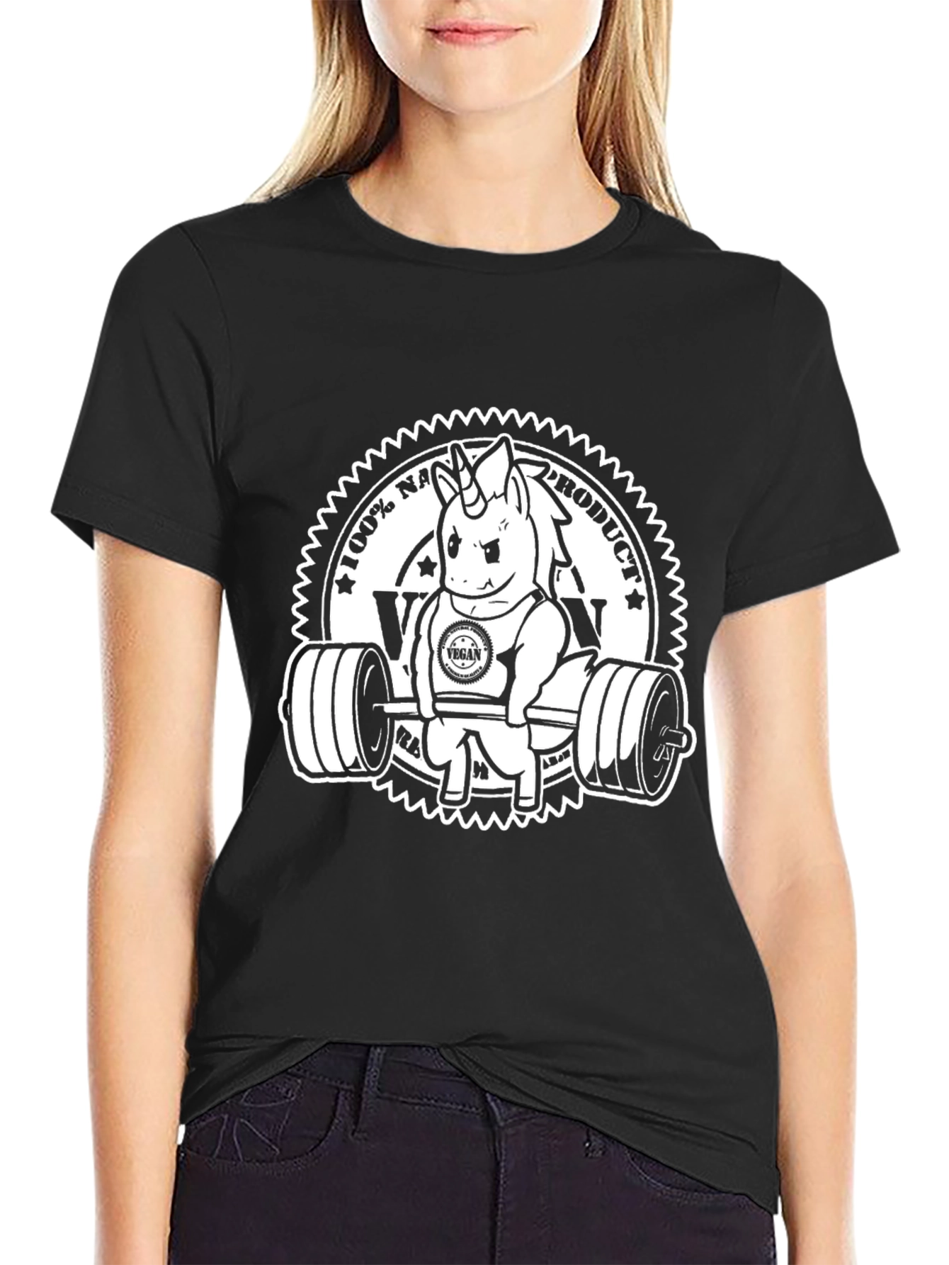 Vegan Unicorn Gym T-Shirt - Black