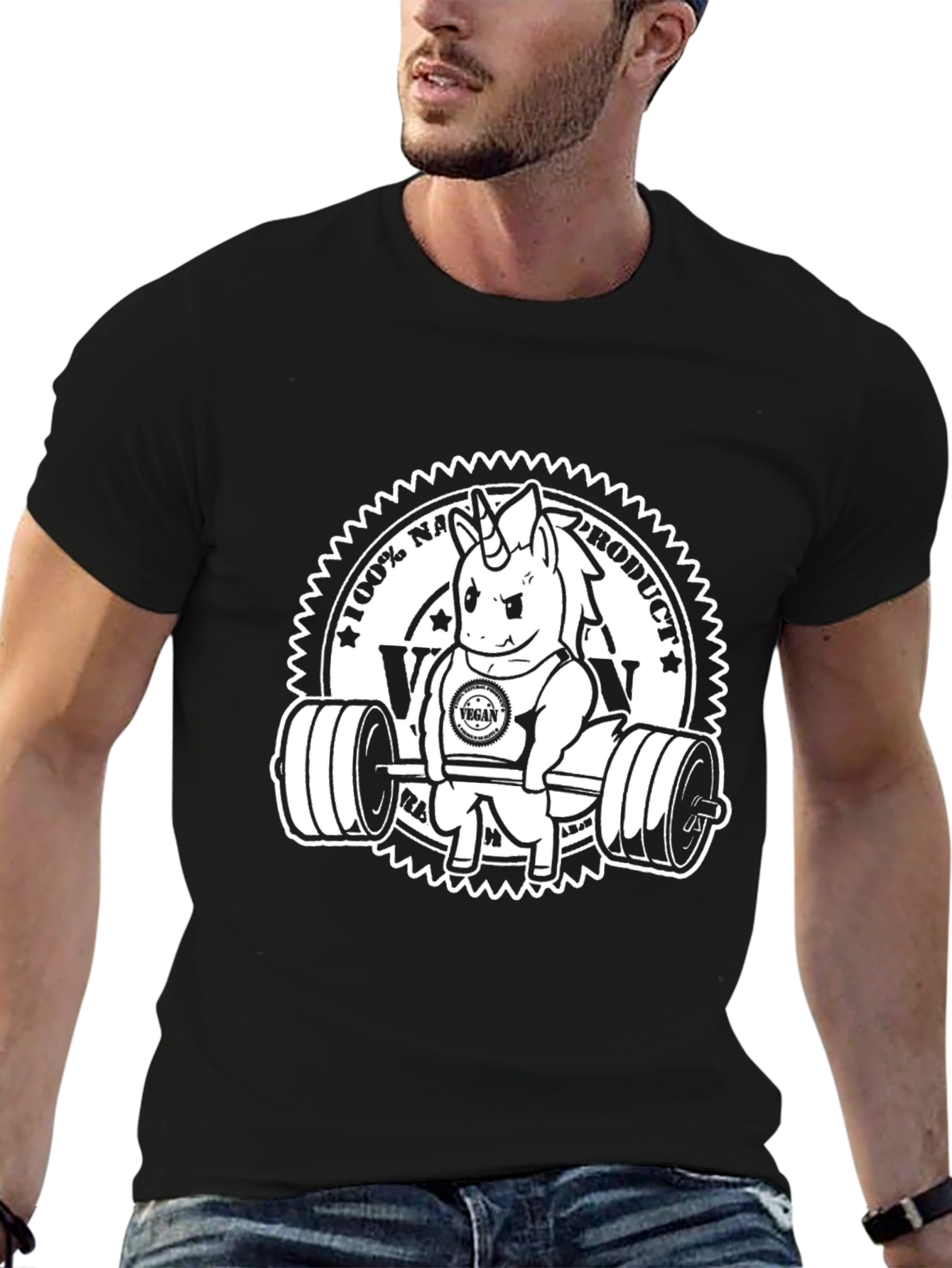 Vegan Unicorn Gym T-Shirt - Black