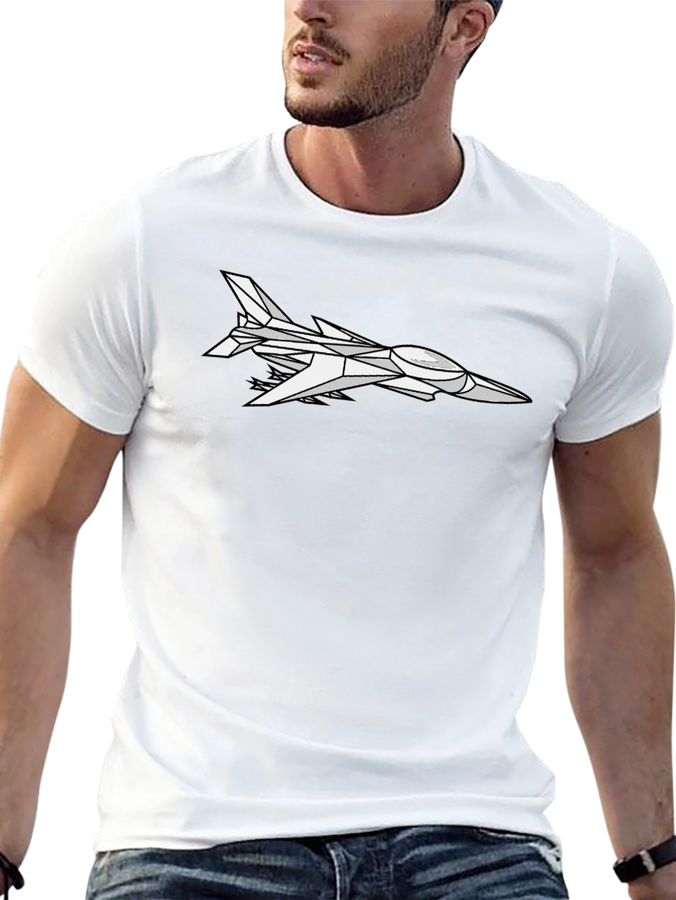 Cool Jet Graphic Black T-Shirt