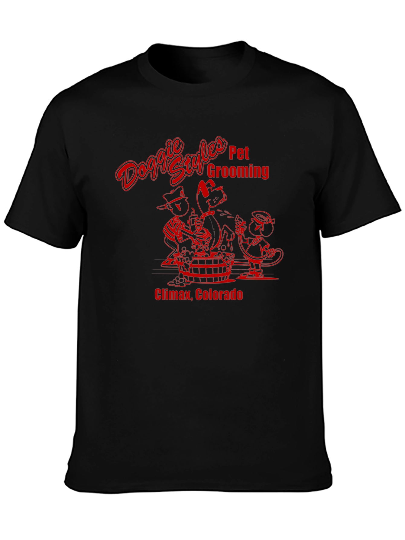 Doggie Styles Pet Grooming Black T-Shirt