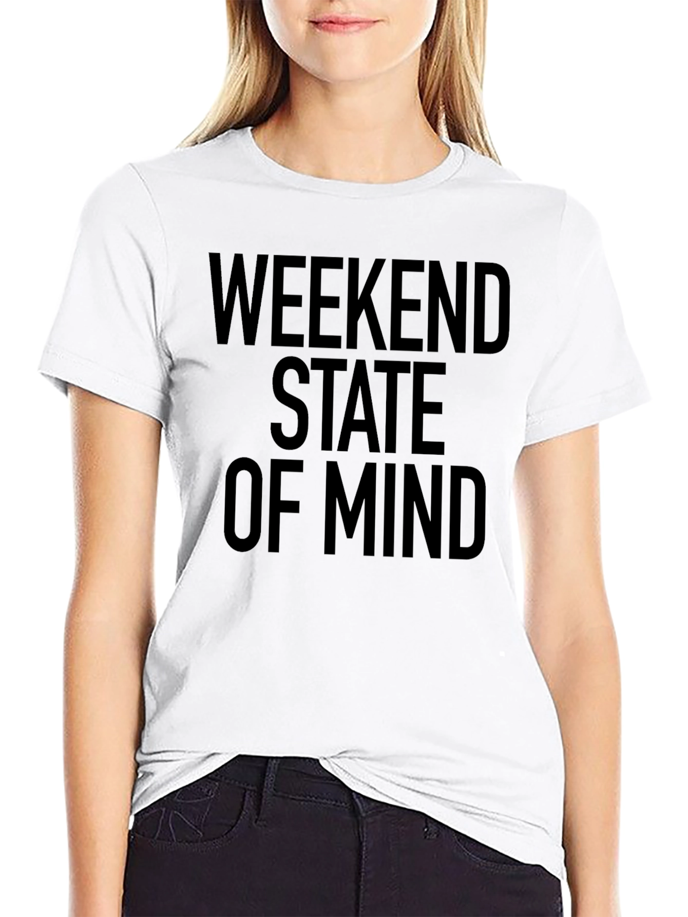 Weekend State of Mind T-Shirt - Black Casual Tee