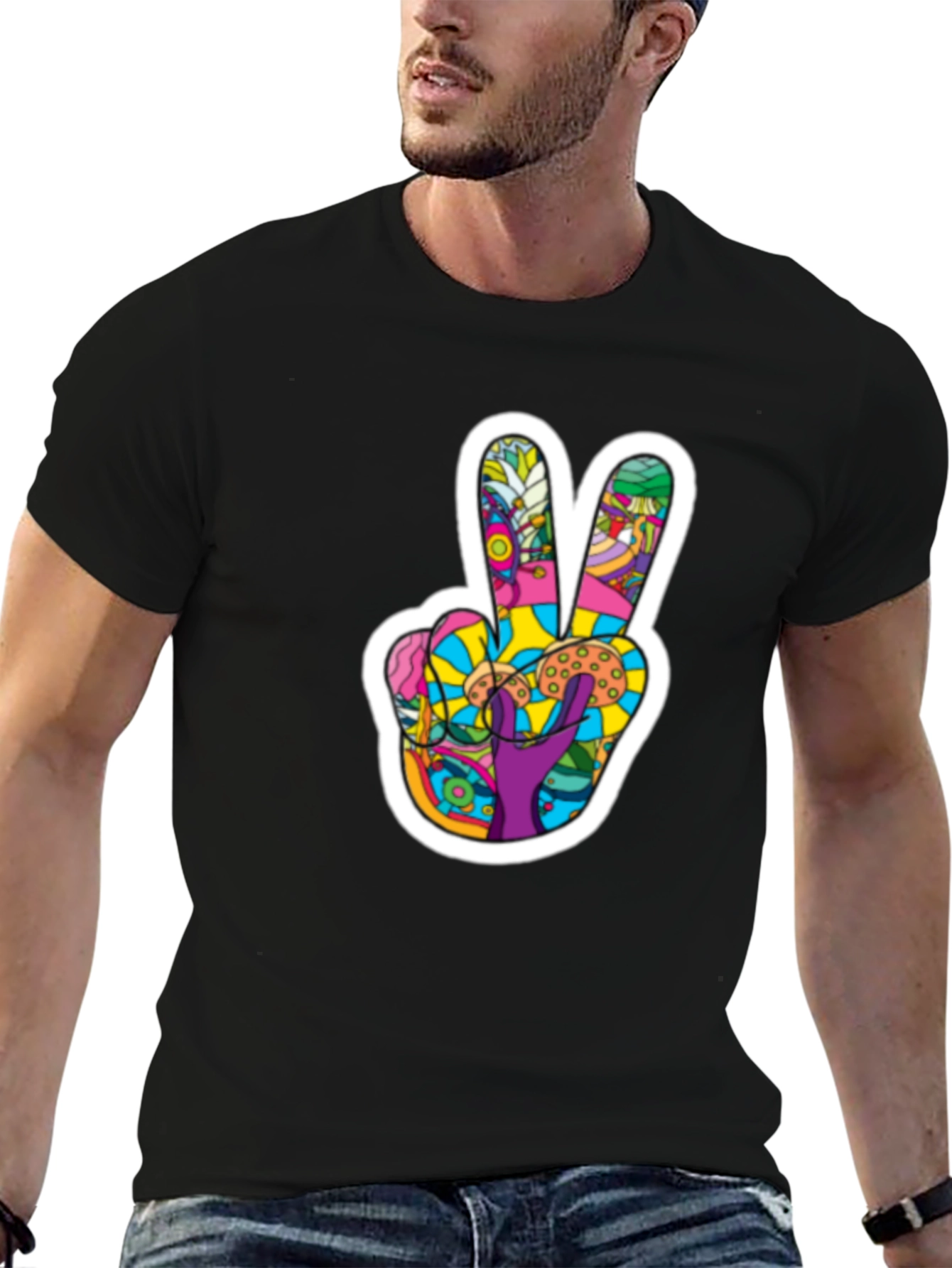 Peace Sign Graphic T-Shirt - Groovy Retro Design