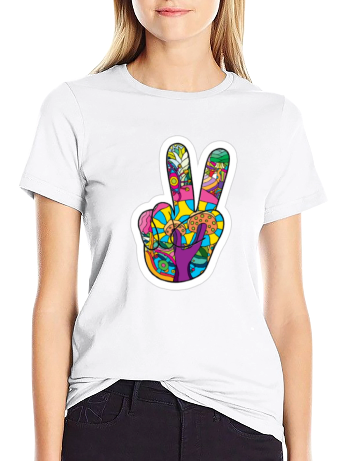 Peace Sign Graphic T-Shirt - Groovy Retro Design