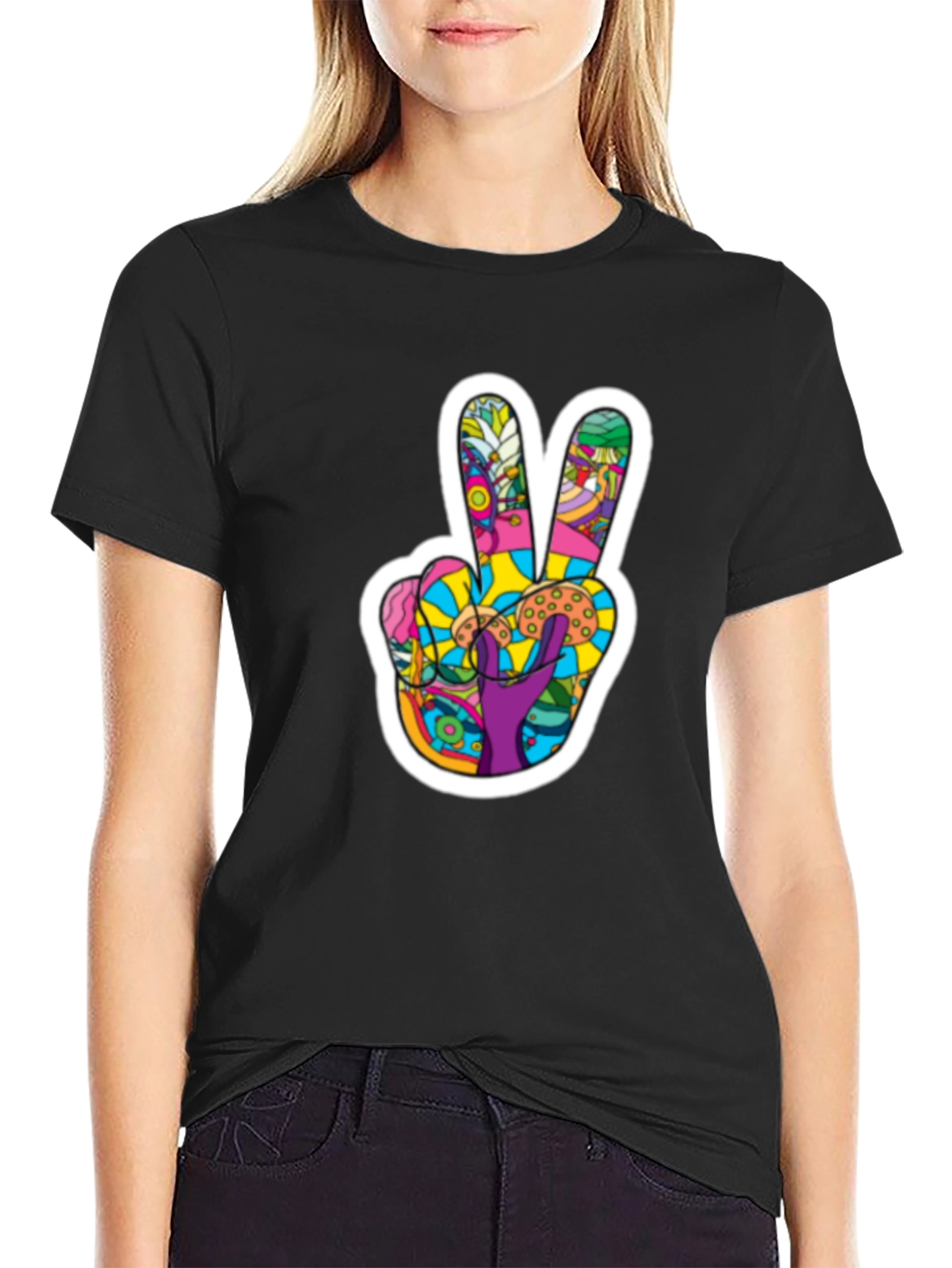 Peace Sign Graphic T-Shirt - Groovy Retro Design