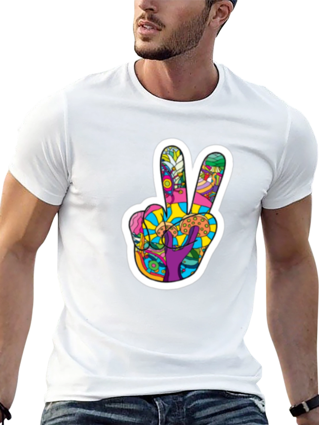 Peace Sign Graphic T-Shirt - Groovy Retro Design