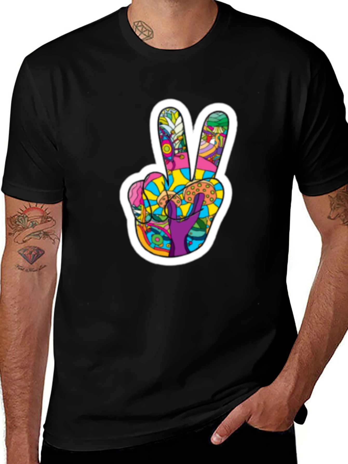 Peace Sign Graphic T-Shirt - Groovy Retro Design