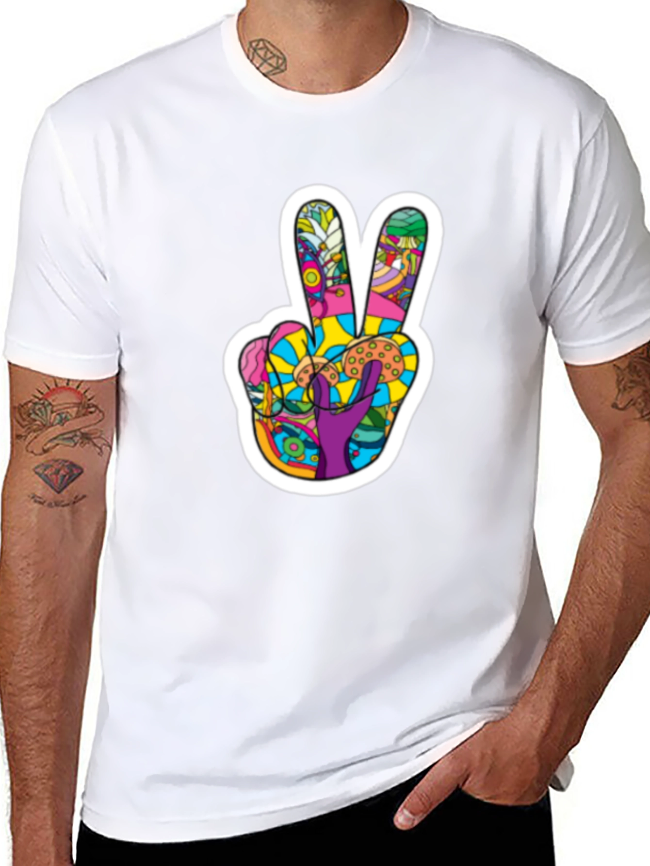 Peace Sign Graphic T-Shirt - Groovy Retro Design