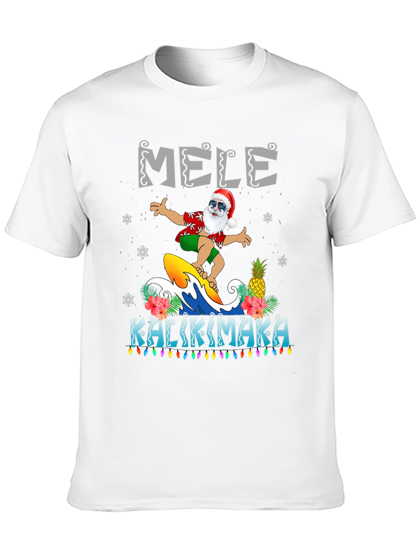 Mele Kalikimaka Surfing Santa T-Shirt