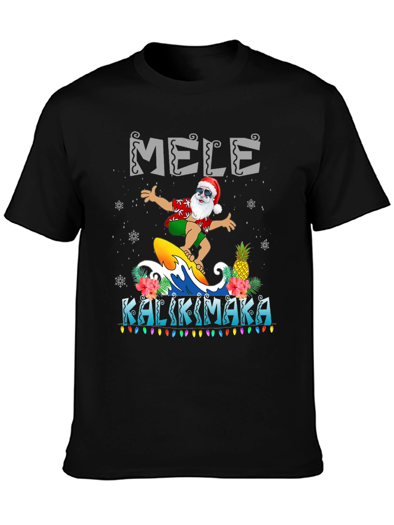 Mele Kalikimaka Surfing Santa T-Shirt