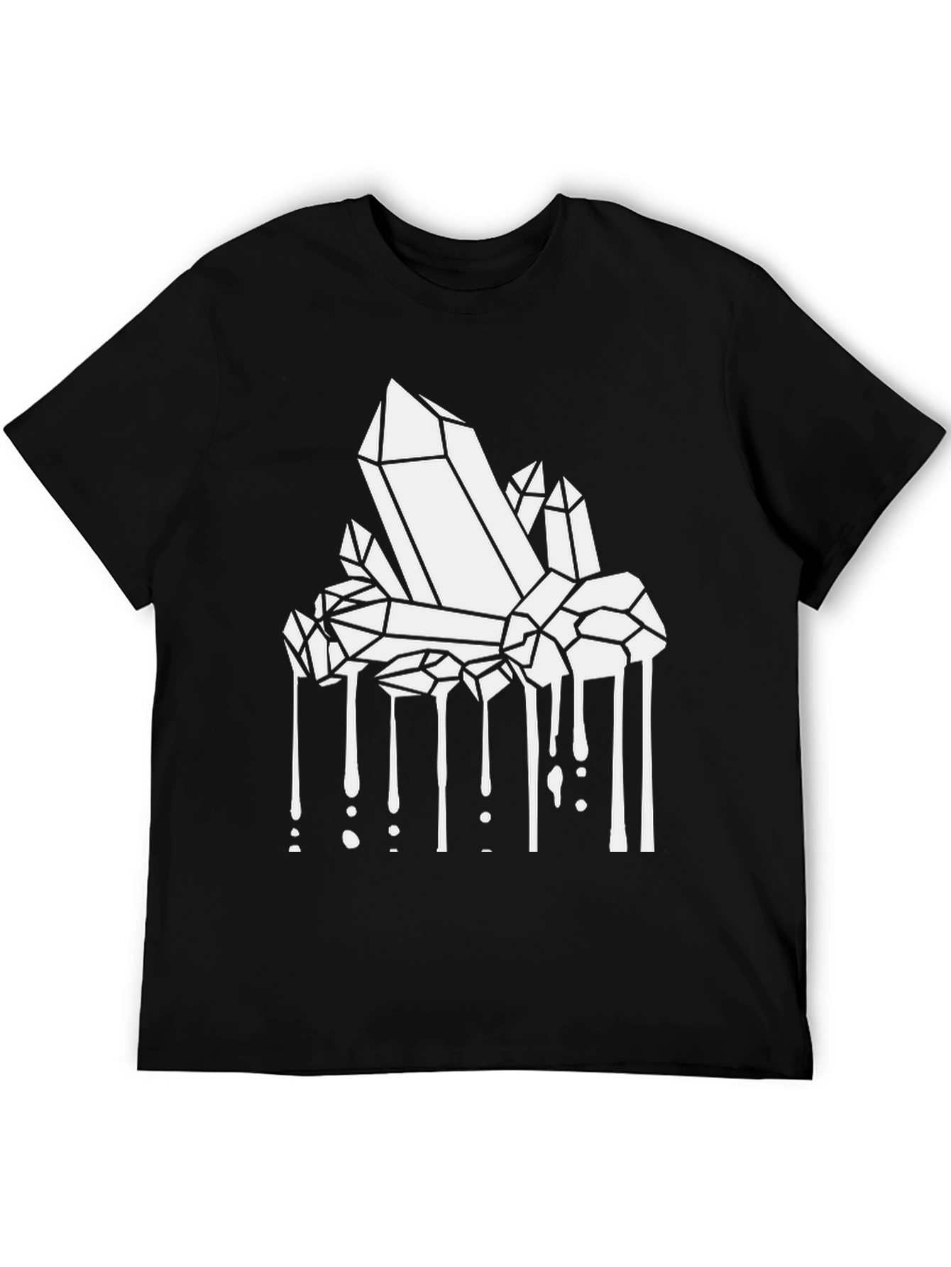 Crystals Dripping Graphic Tee - Black Cotton Blend