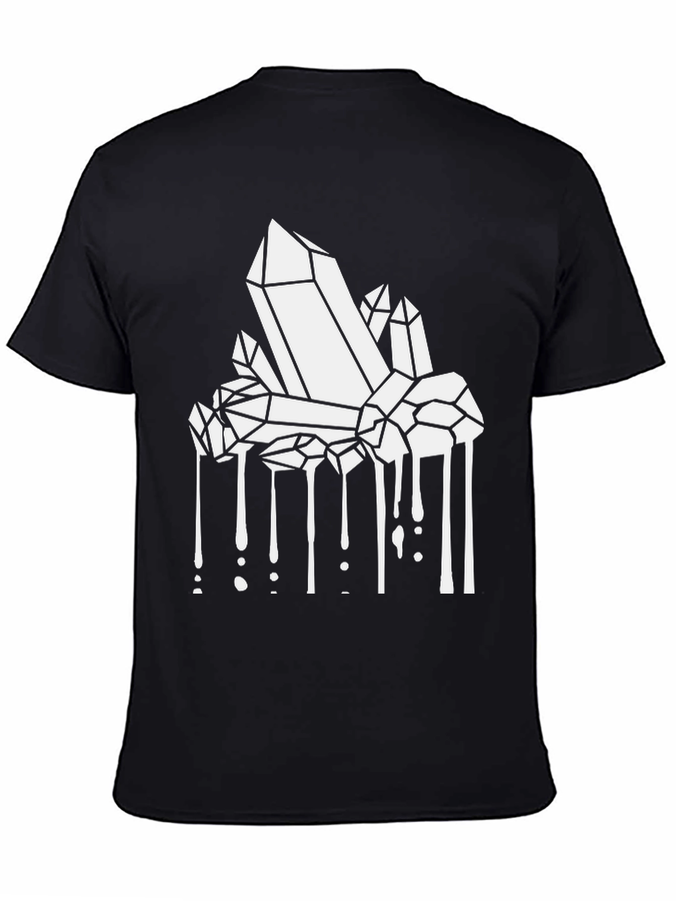 Crystals Dripping Graphic Tee - Black Cotton Blend