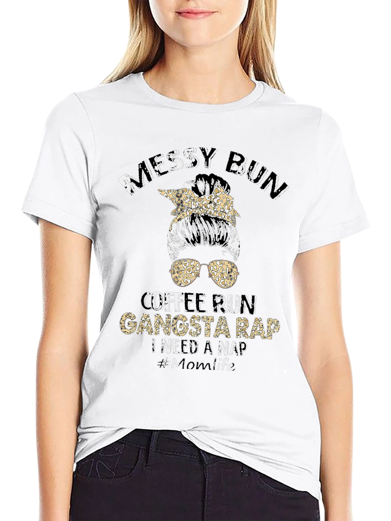 Messy Bun Gangsta Rap T-Shirt