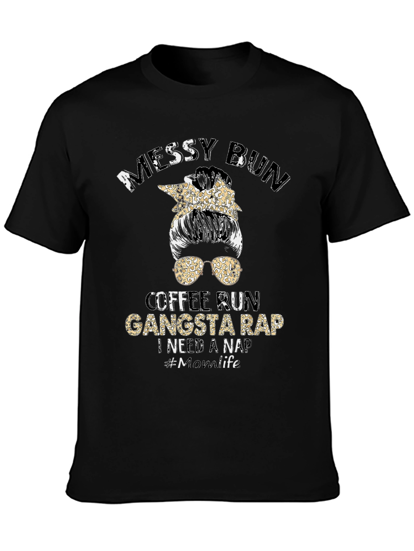 Messy Bun Gangsta Rap T-Shirt