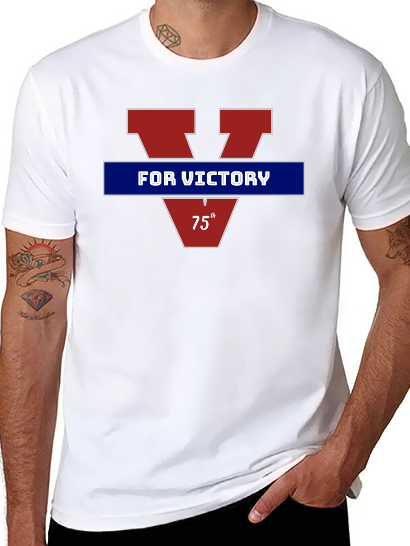 Victory T-Shirt - Red & Blue Graphic Tee