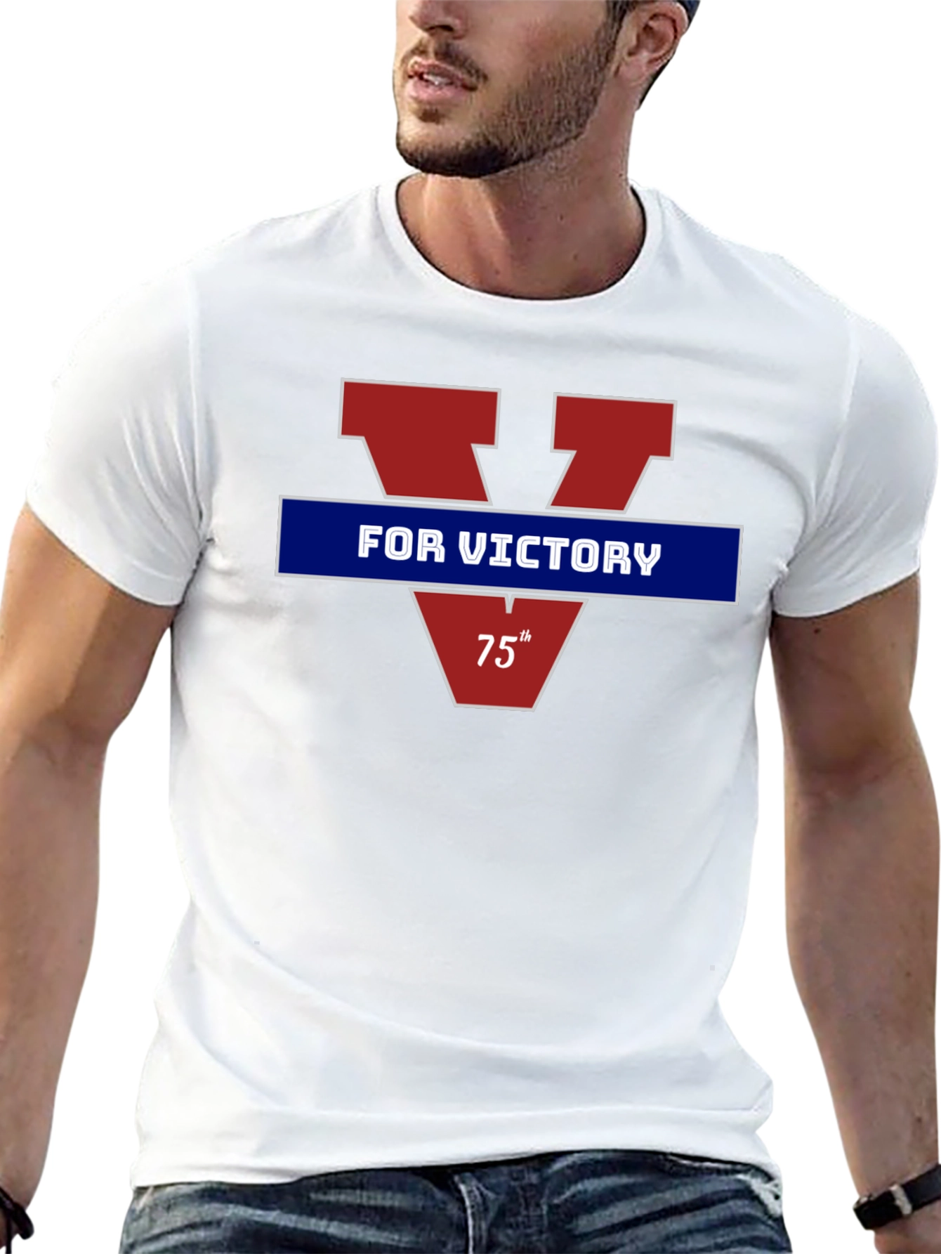 Victory T-Shirt - Red & Blue Graphic Tee