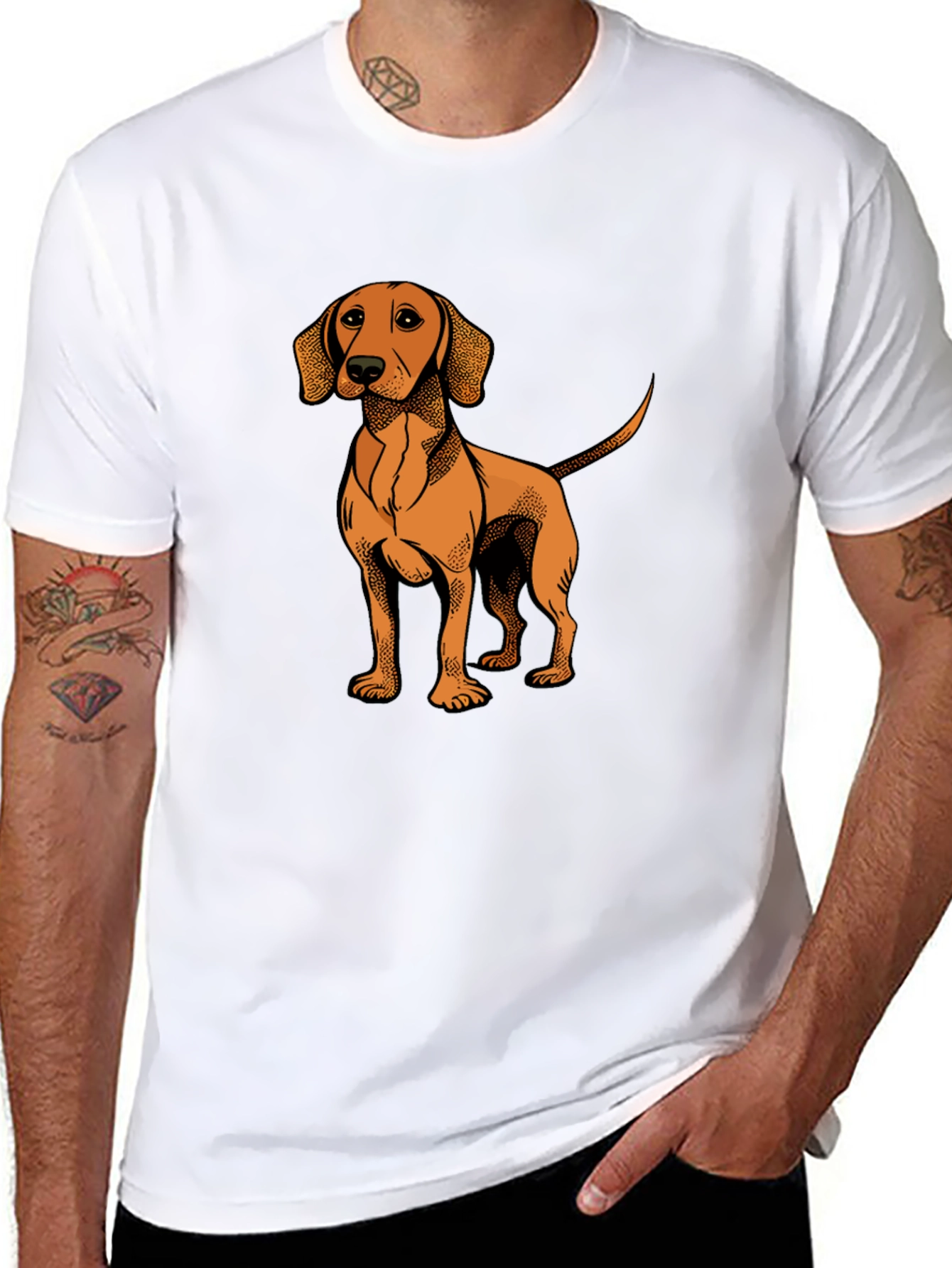 Dog Graphic T-Shirt - Black