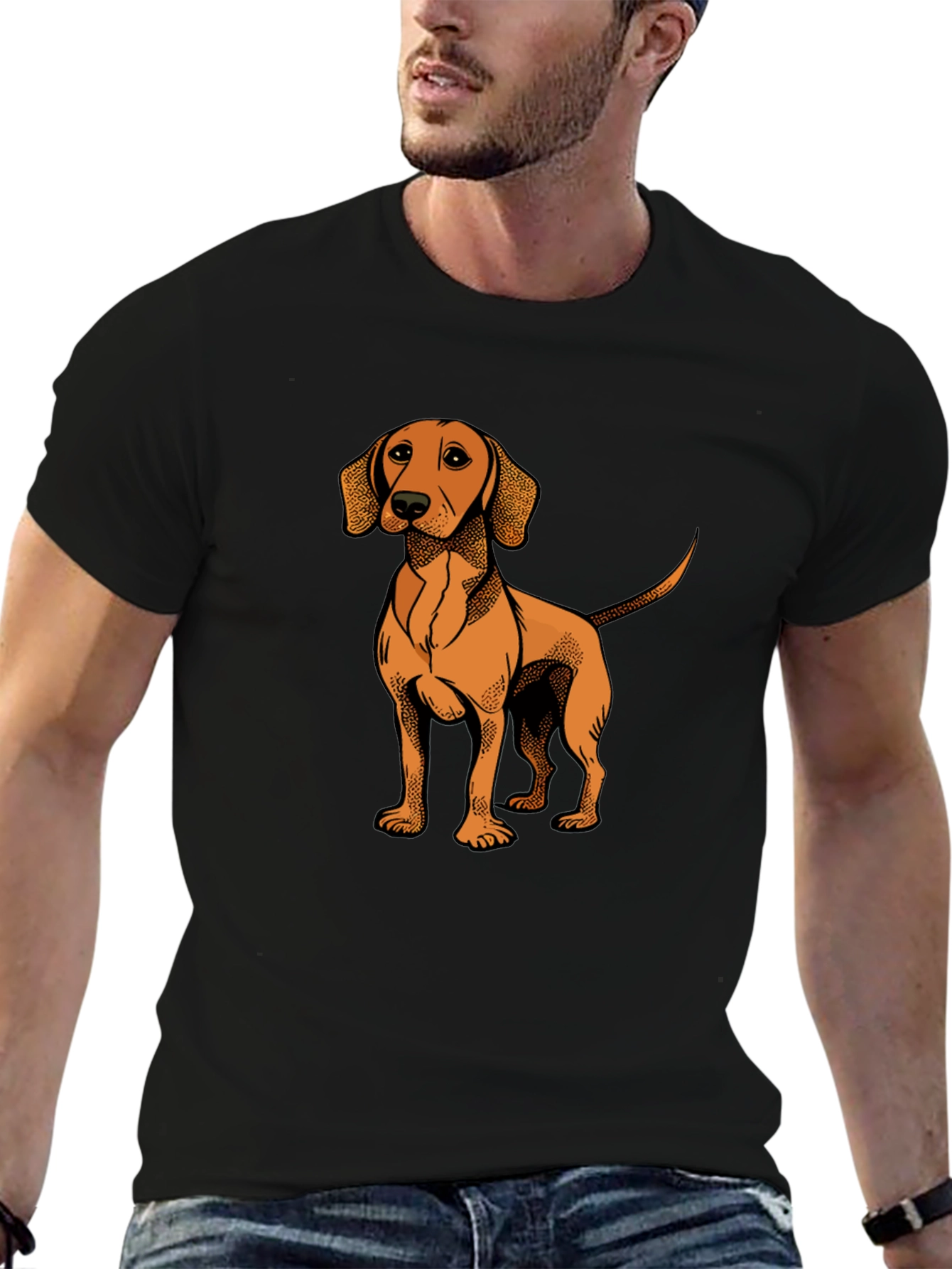 Dog Graphic T-Shirt - Black