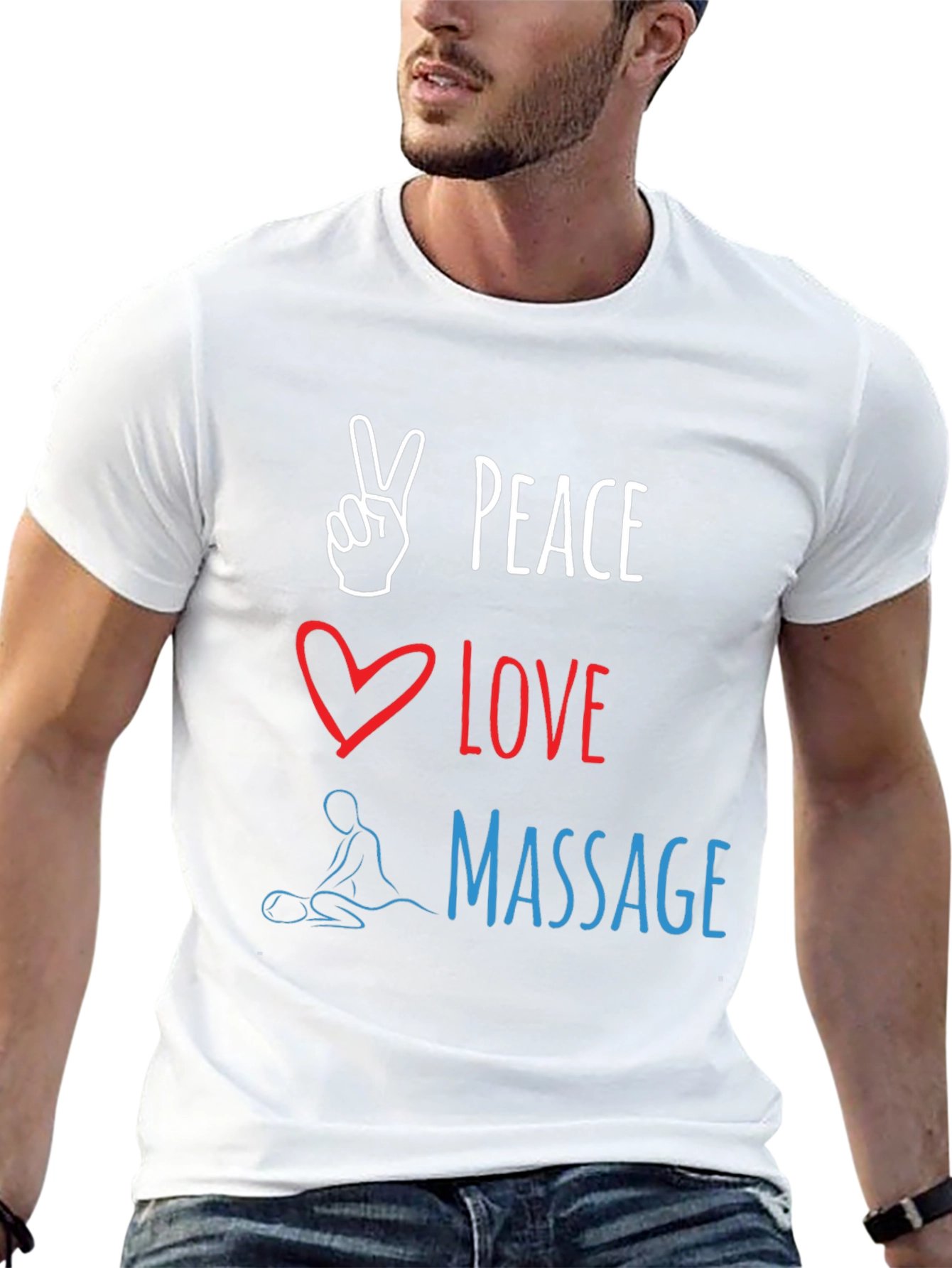 Peace Love Massage T-Shirt - Relaxing and Stylish