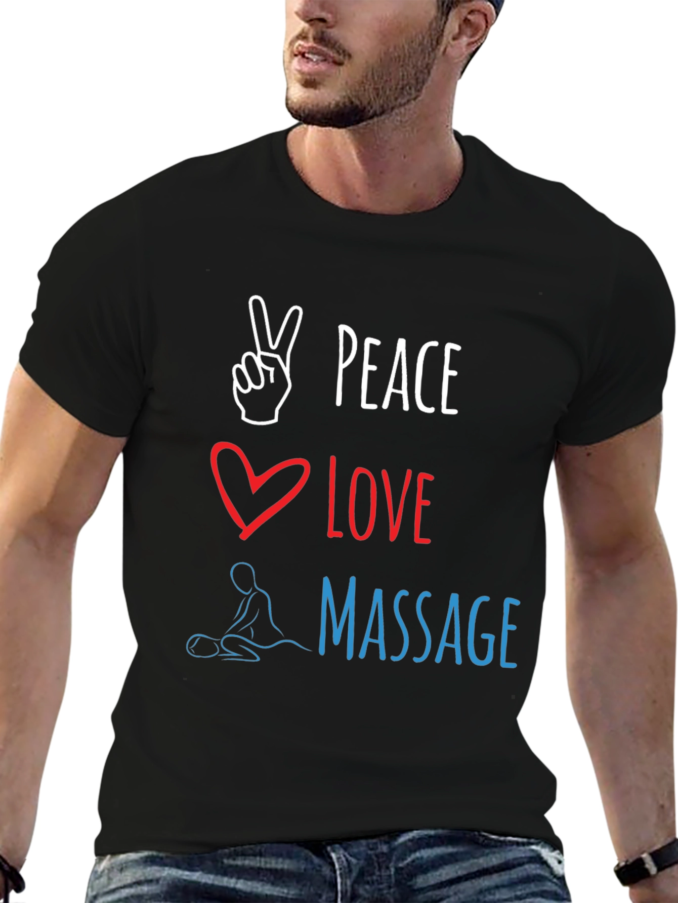 Peace Love Massage T-Shirt - Relaxing and Stylish