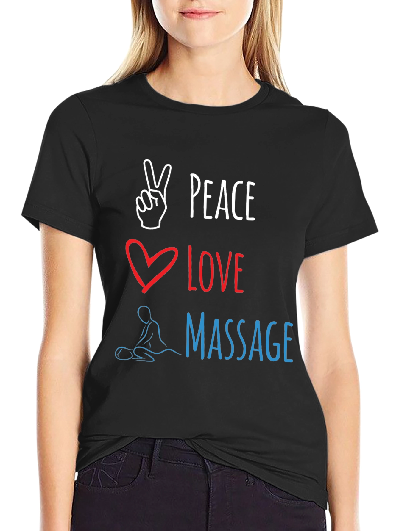 Peace Love Massage T-Shirt - Relaxing and Stylish