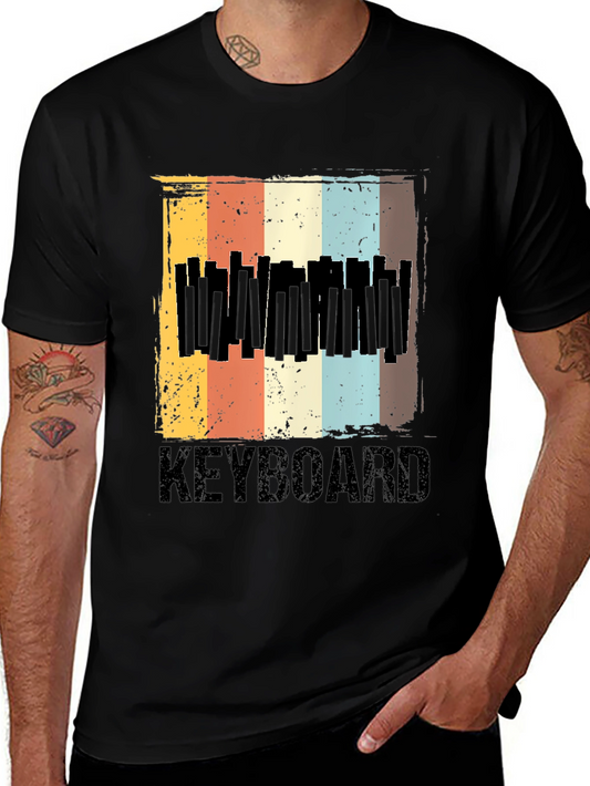 Vintage Keyboard T-Shirt - Retro Music Lover Tee